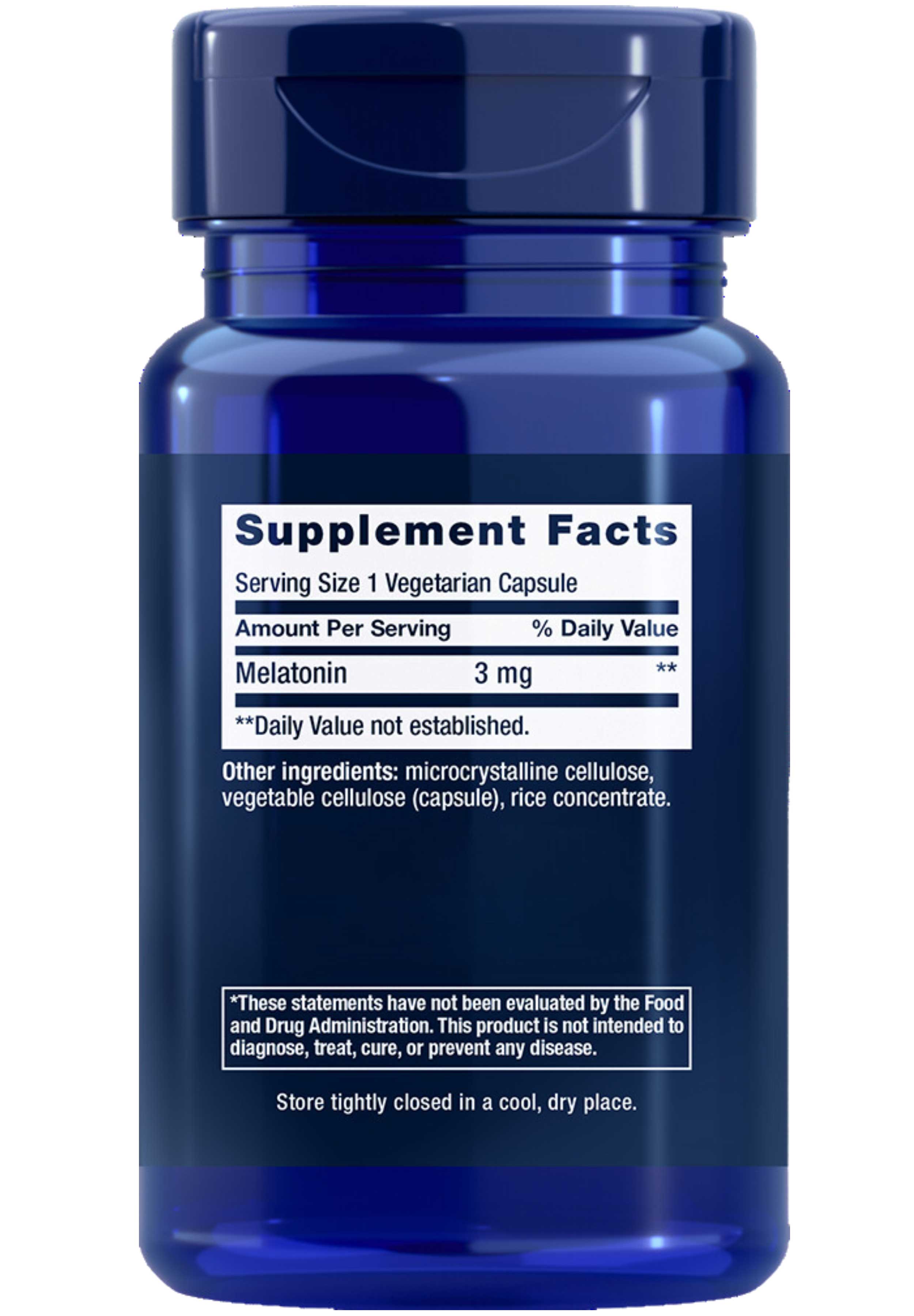 Life Extension Melatonin 3 mg Ingredients