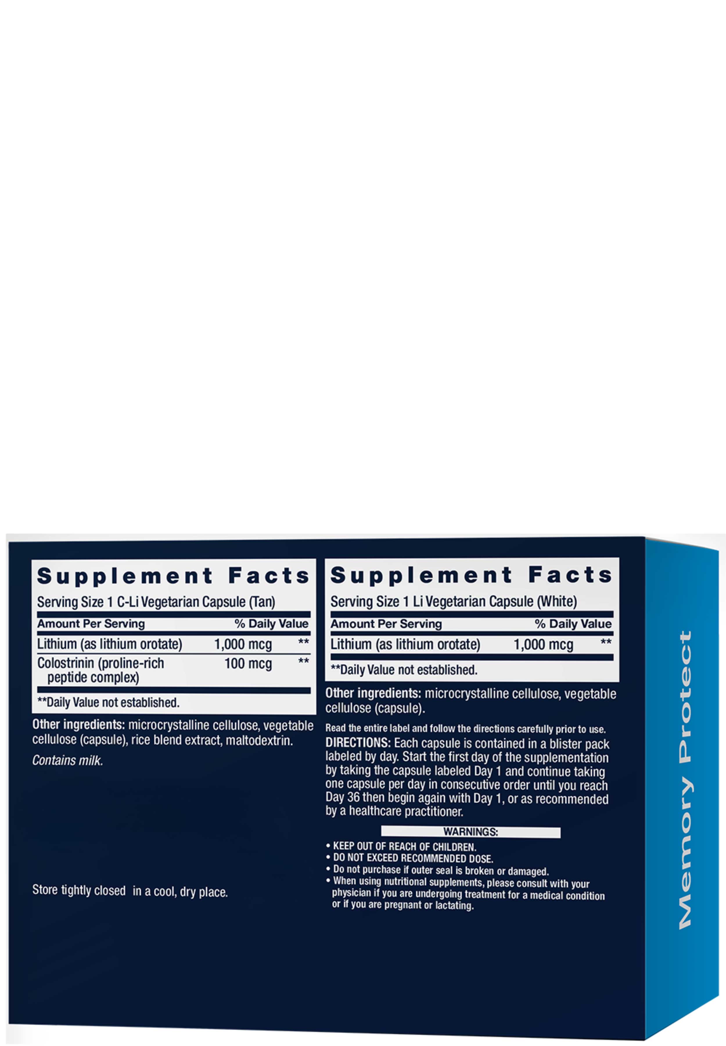 Life Extension Memory Protect Ingredients