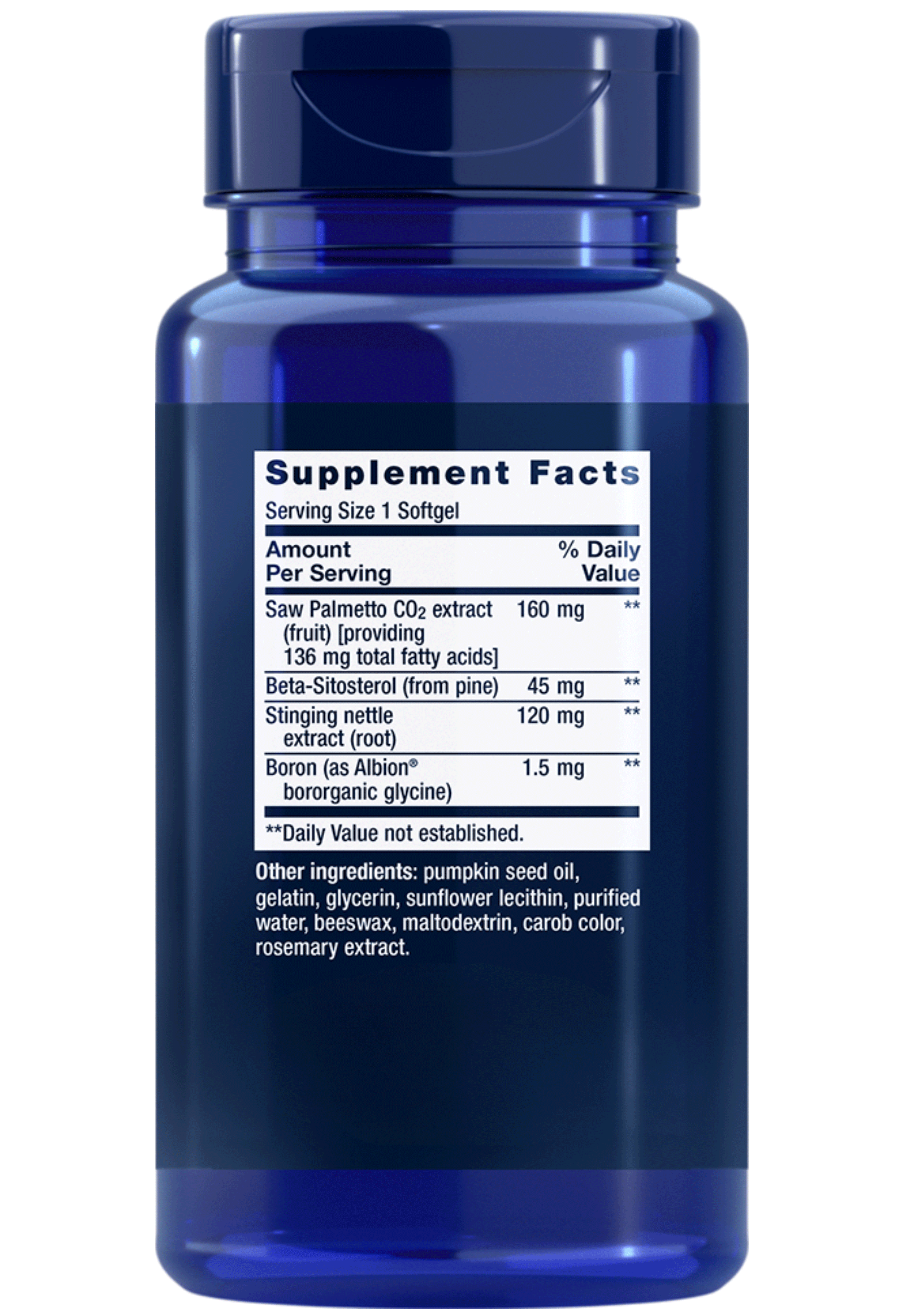 Life Extension Men's Health PalmettoGuard Ingredients
