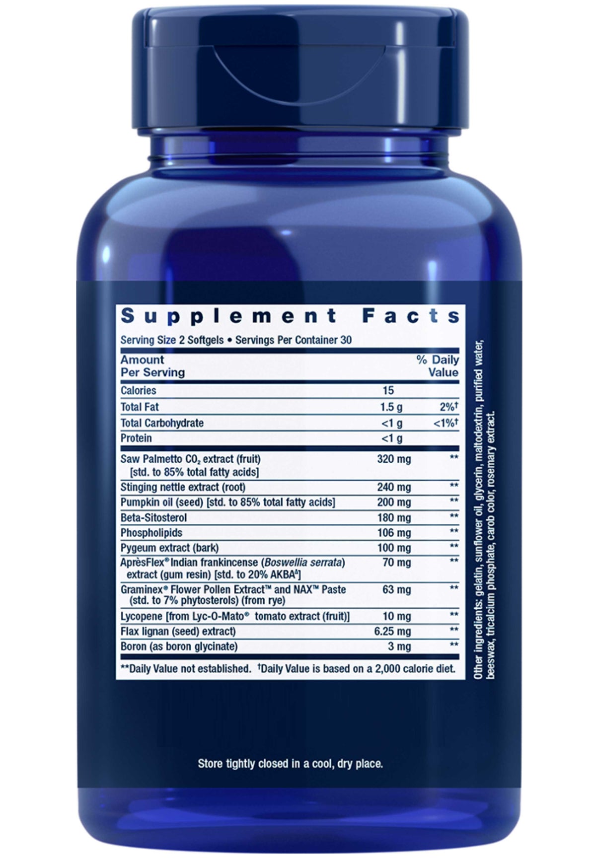 Life Extension Men's Health Ultra Prostate Formula Ingredients
