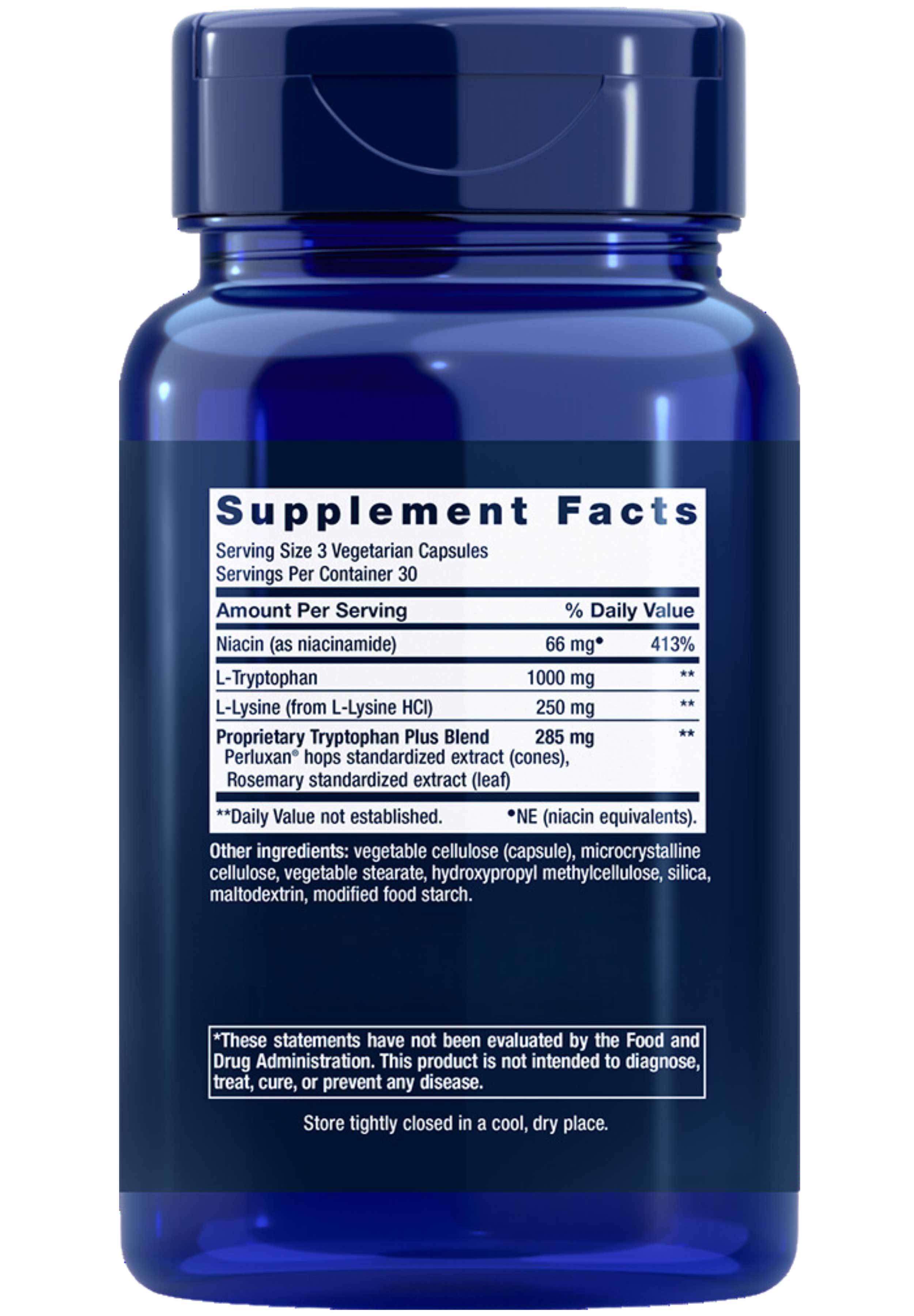 Life Extension Optimized Tryptophan Plus Ingredients
