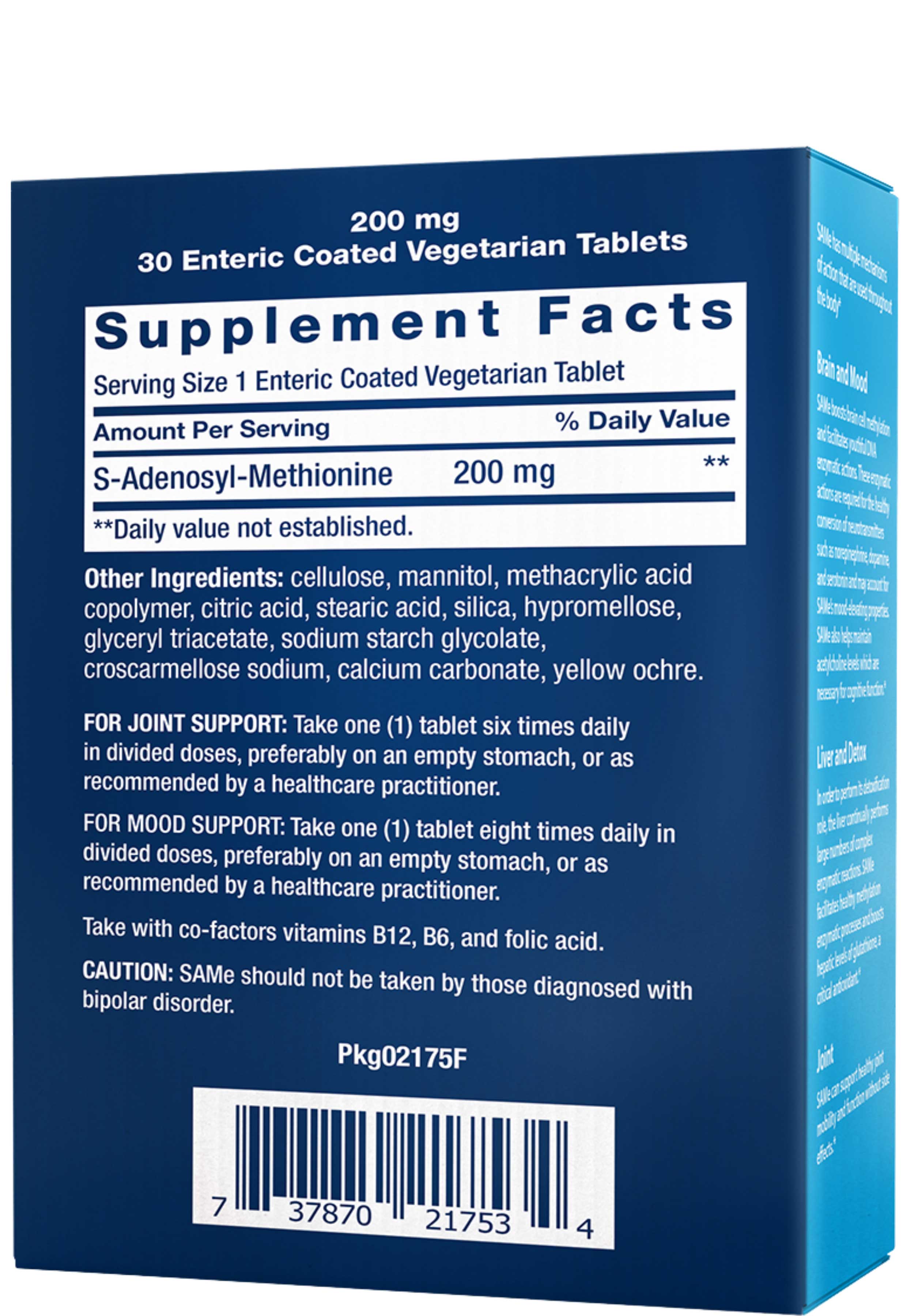 Life Extension SAMe Ingredients