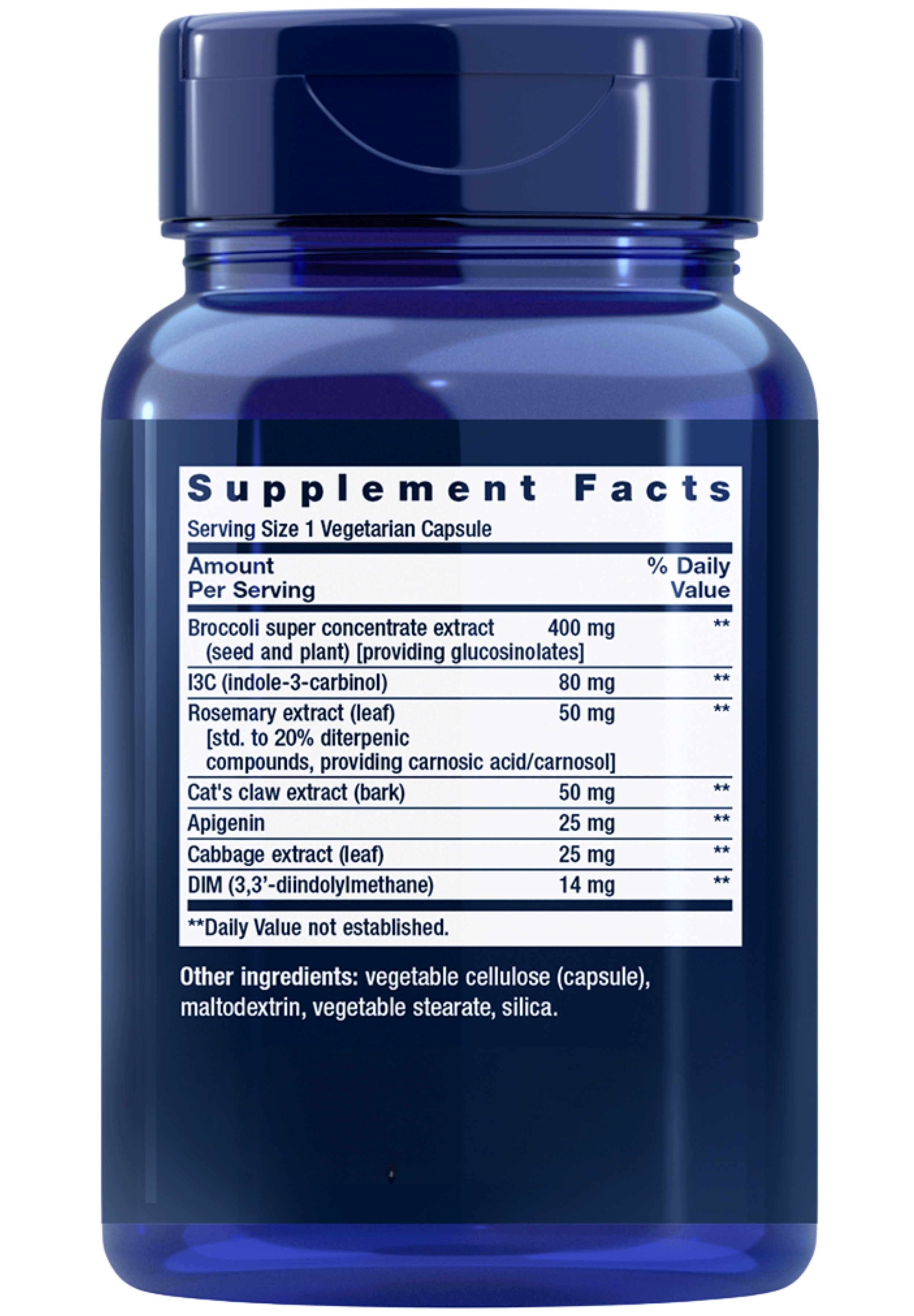 Life Extension Triple Action Cruciferous Vegetable Extract Ingredients