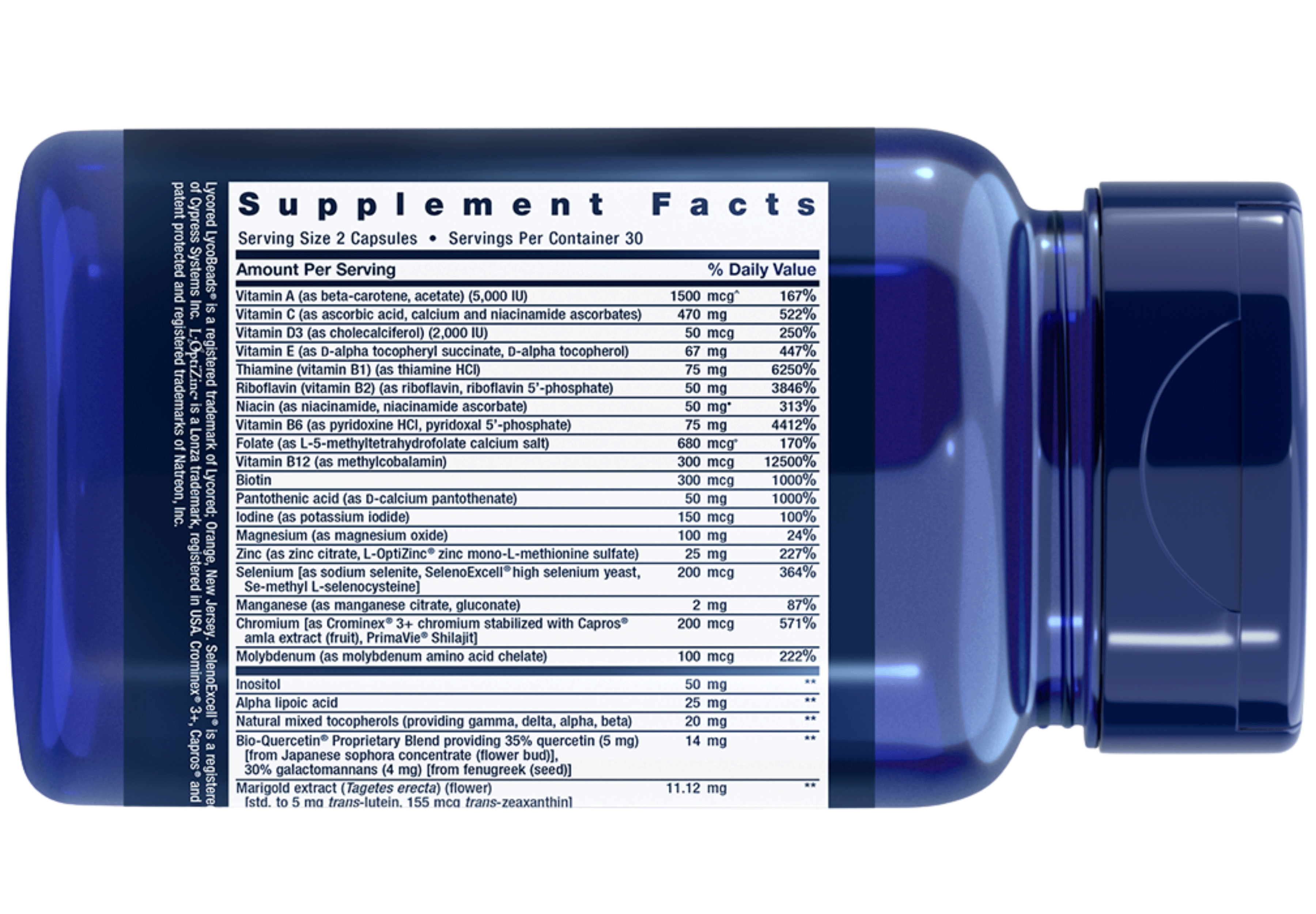 Life Extension Two-Per-Day Ingredients