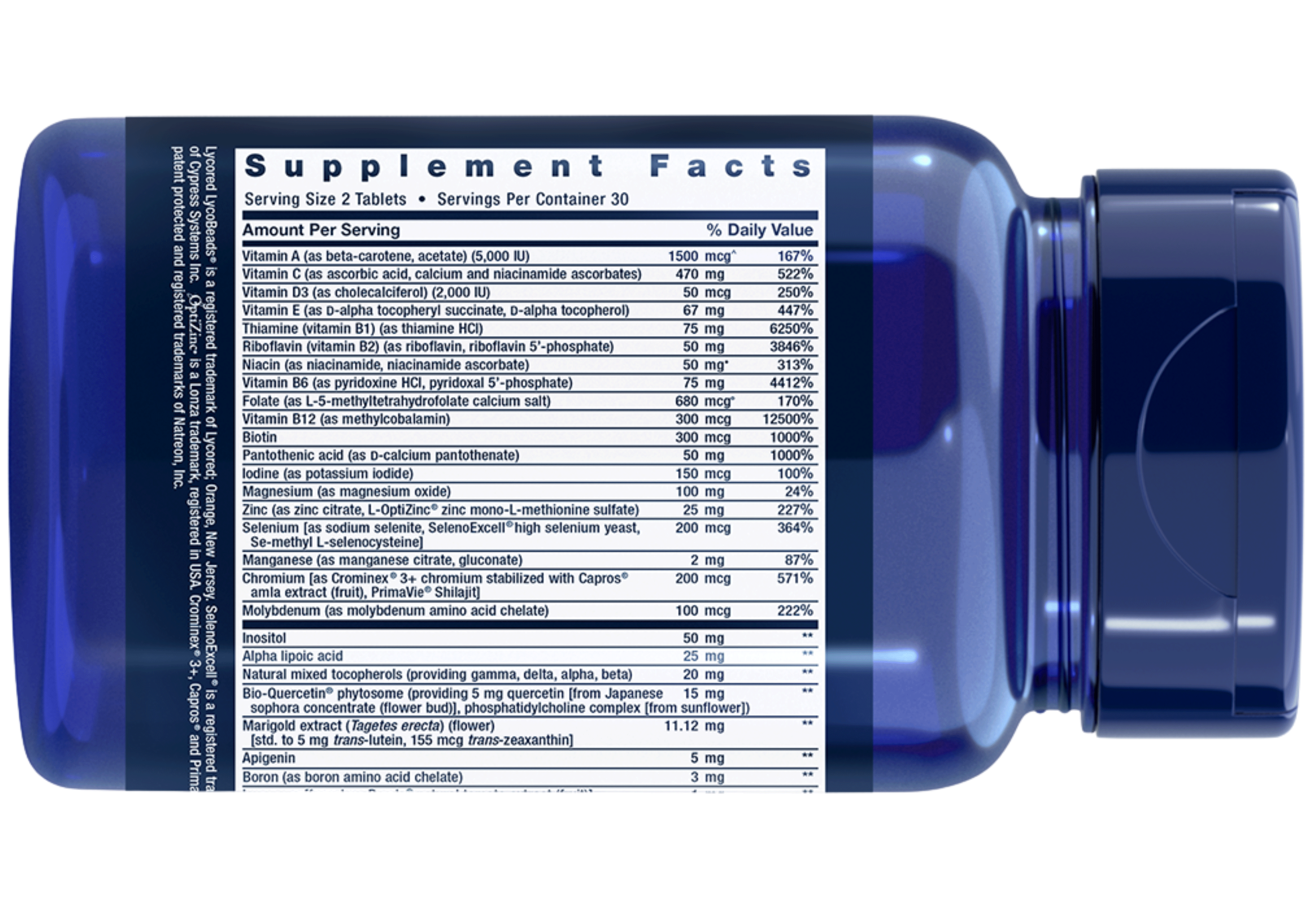 Life Extension Two-Per-Day Ingredients