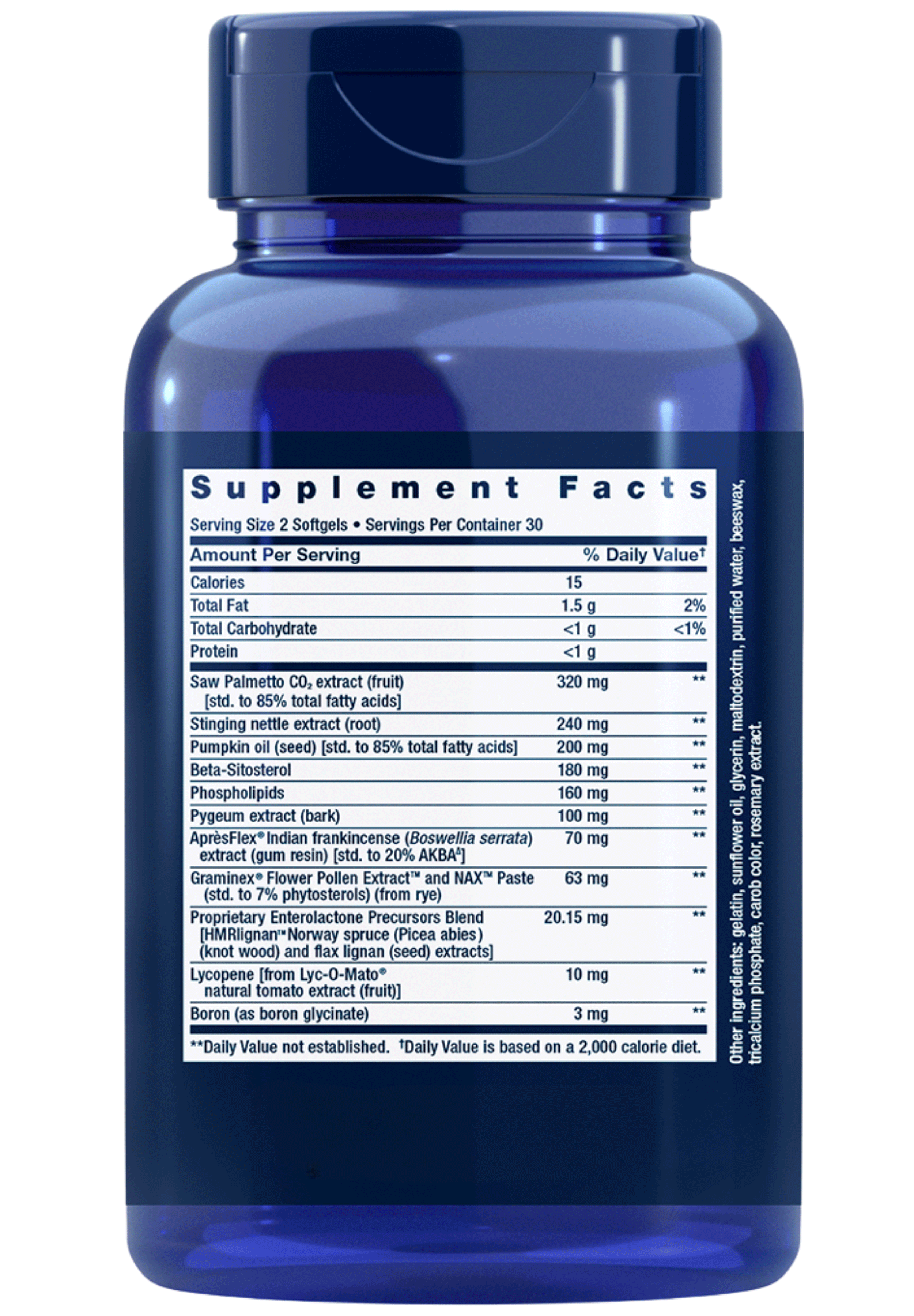 Life Extension Ultra Prostate Formula Ingredients