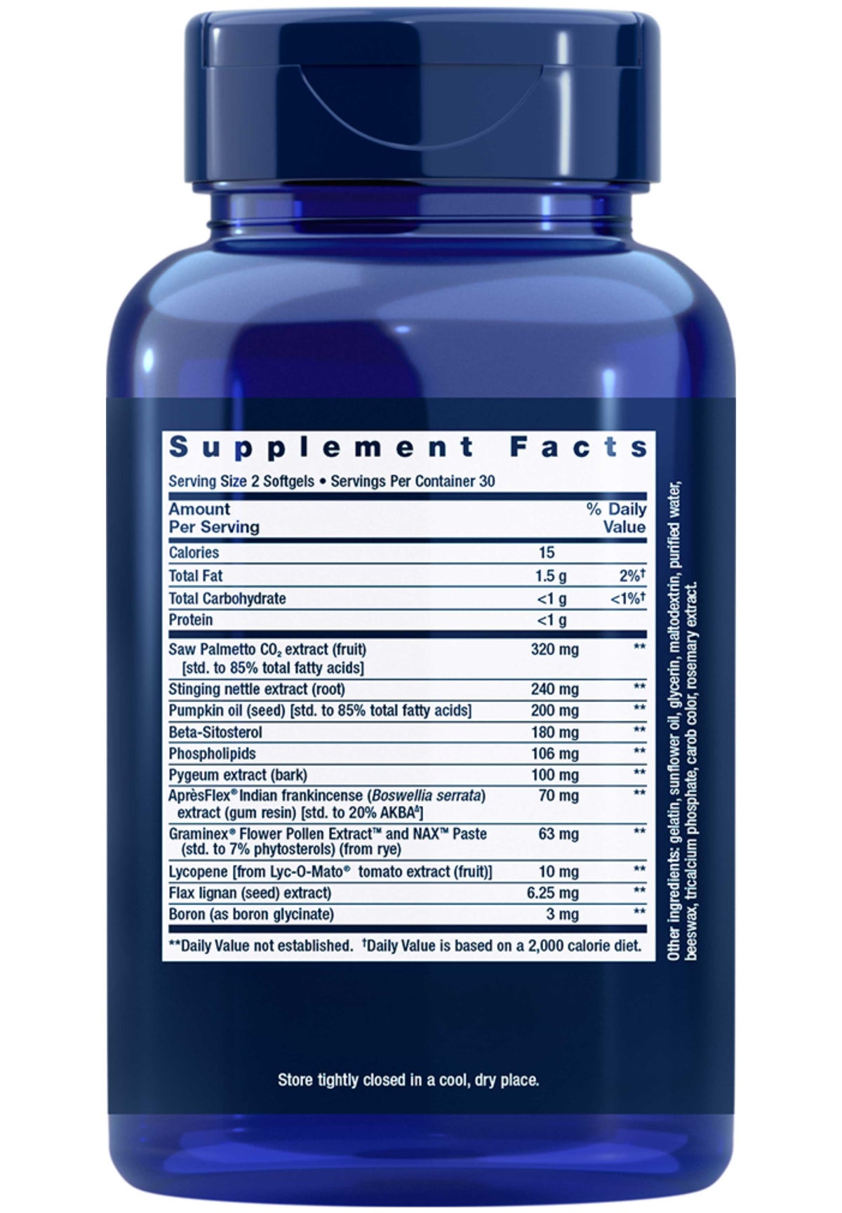 Life Extension Men's Health Ultra Prostate Formula Ingredients