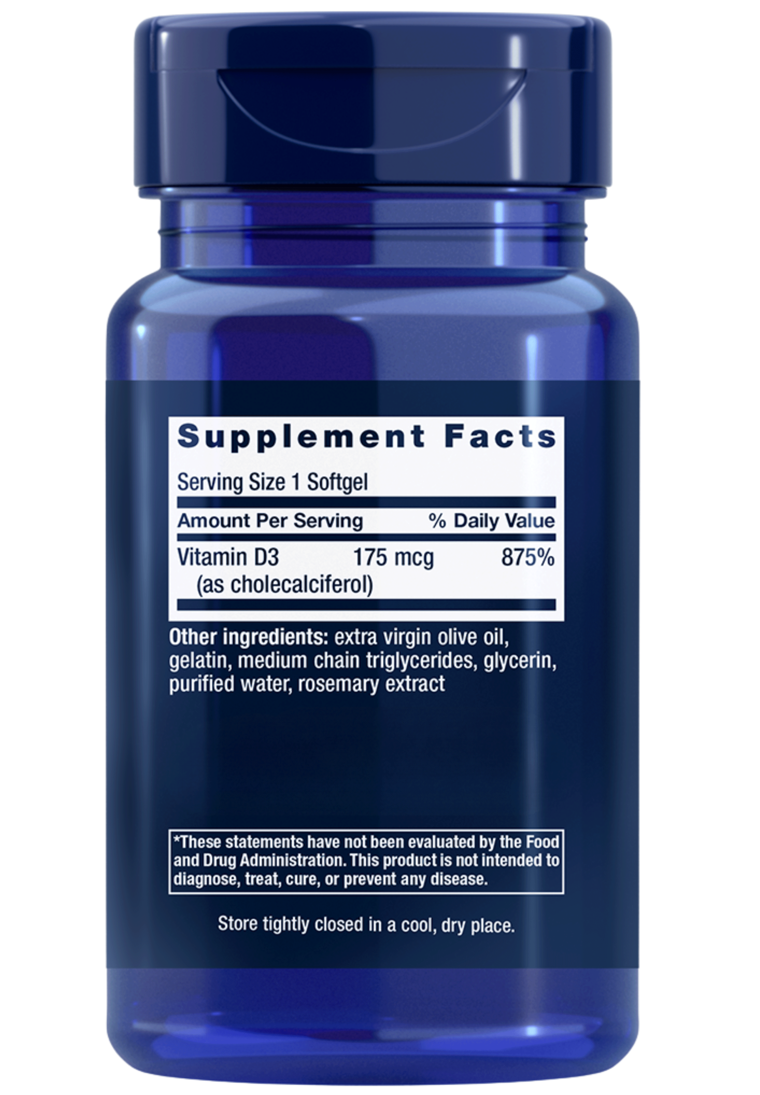 Life Extension Vitamin D3 Ingredients
