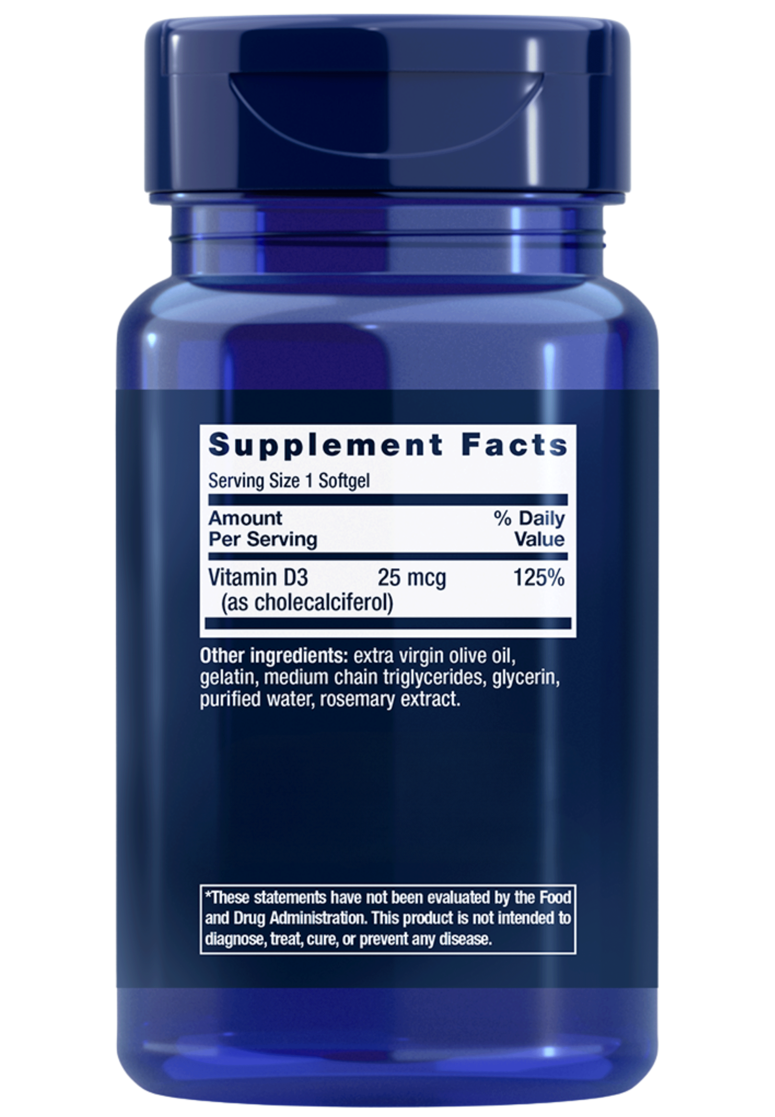 Life Extension Vitamin D3 Ingredients