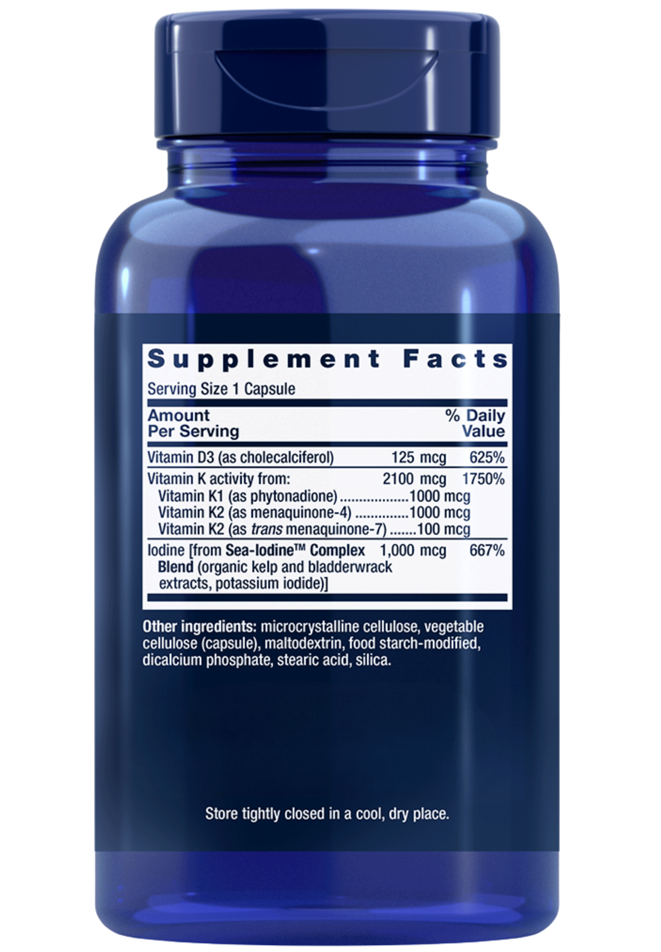 Life Extension Vitamins D and K with Sea-Iodine Ingredients