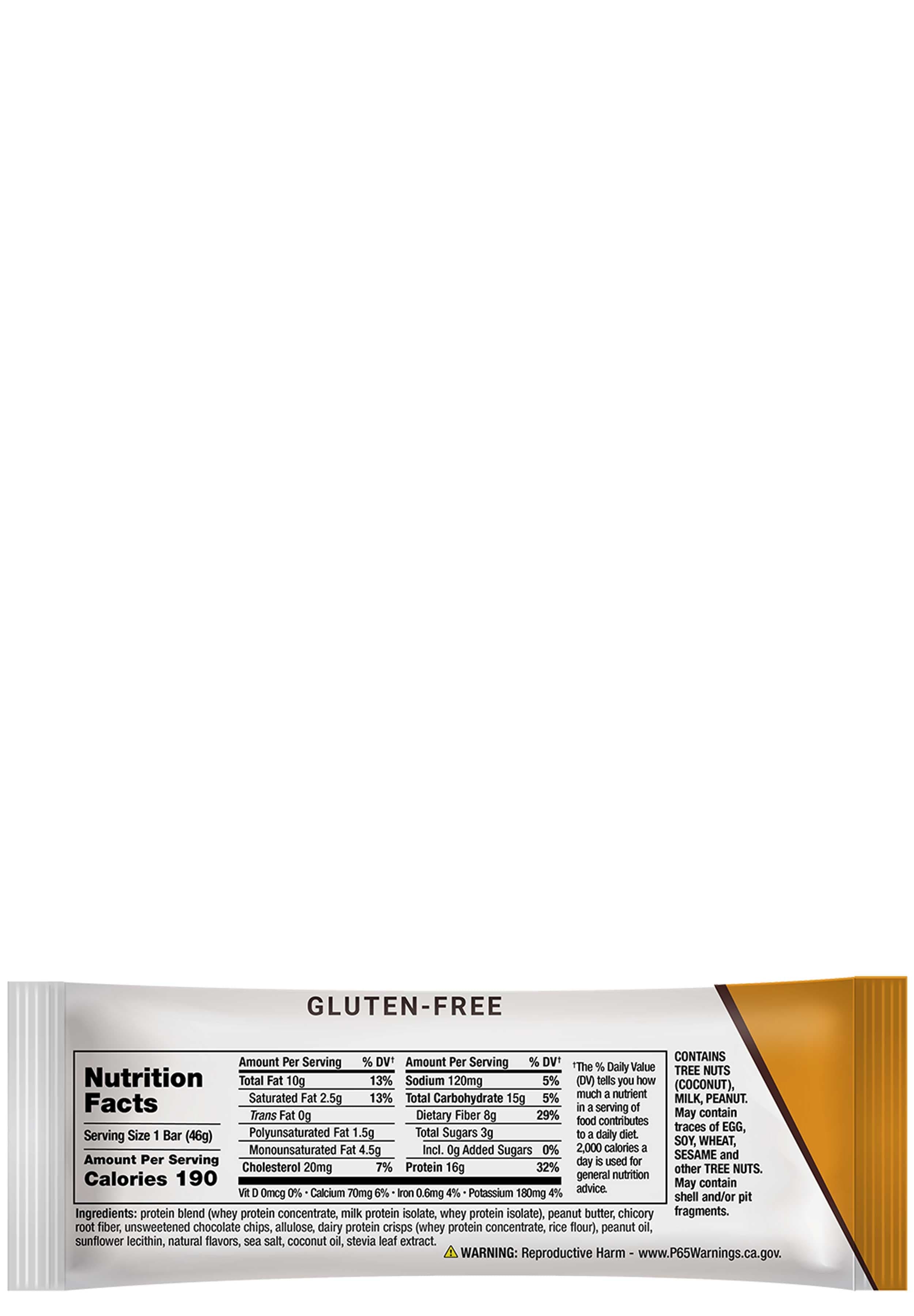 Life Extension Wellness Bar Peanut Butter Chocolate Chip Ingredients