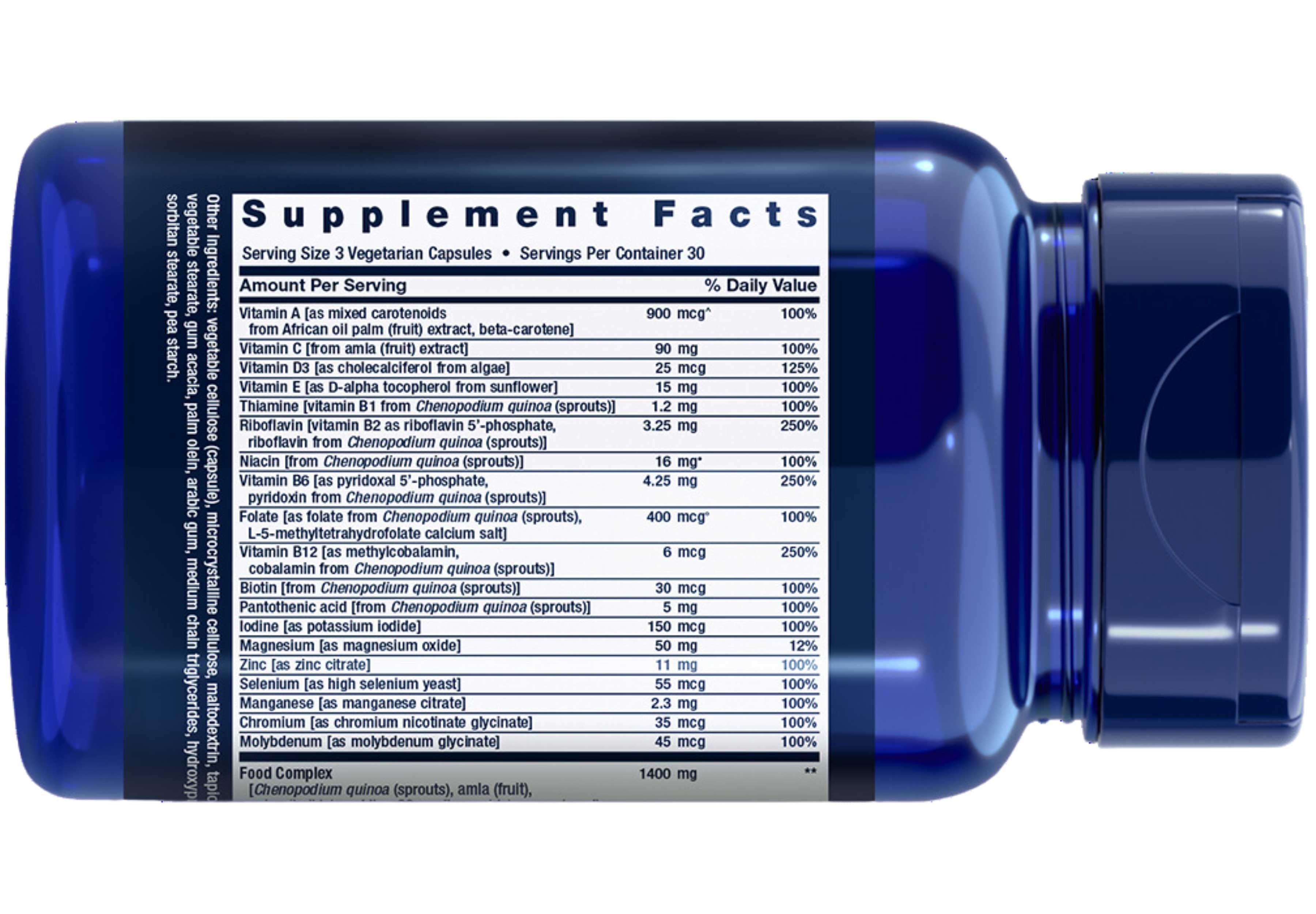 Life Extension Whole Food Multivitamin Ingredients