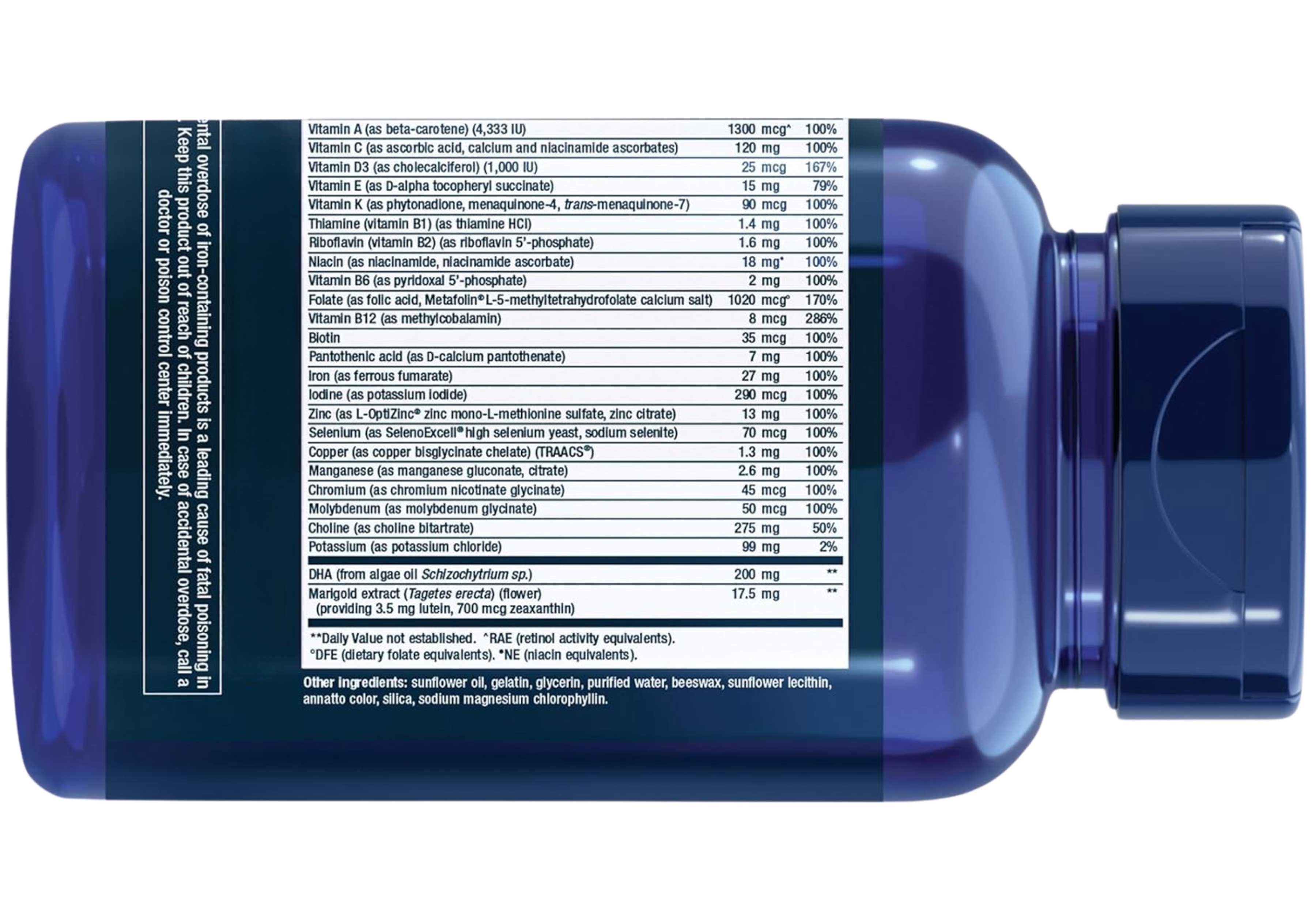 Life Extension Women's Health Prenatal Advantage Ingredients