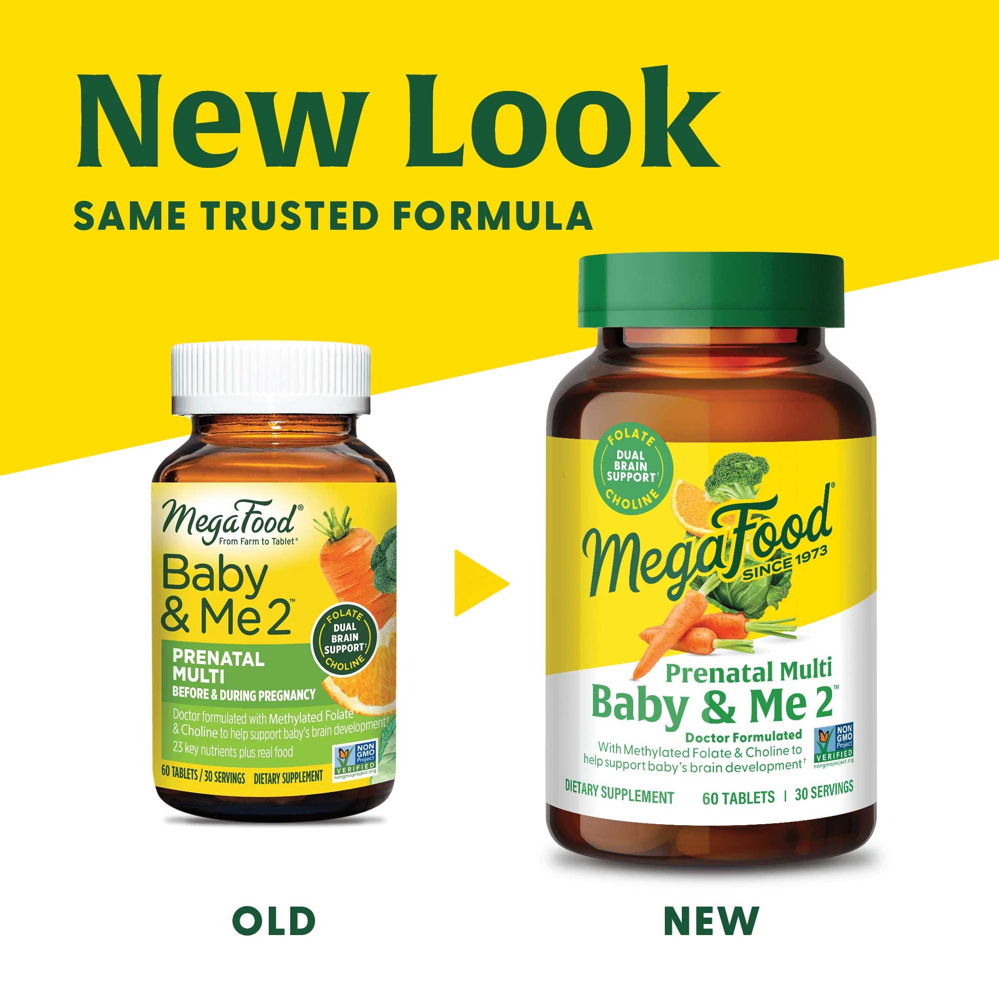 MegaFood Baby & Me 2 Prenatal Multi New Look