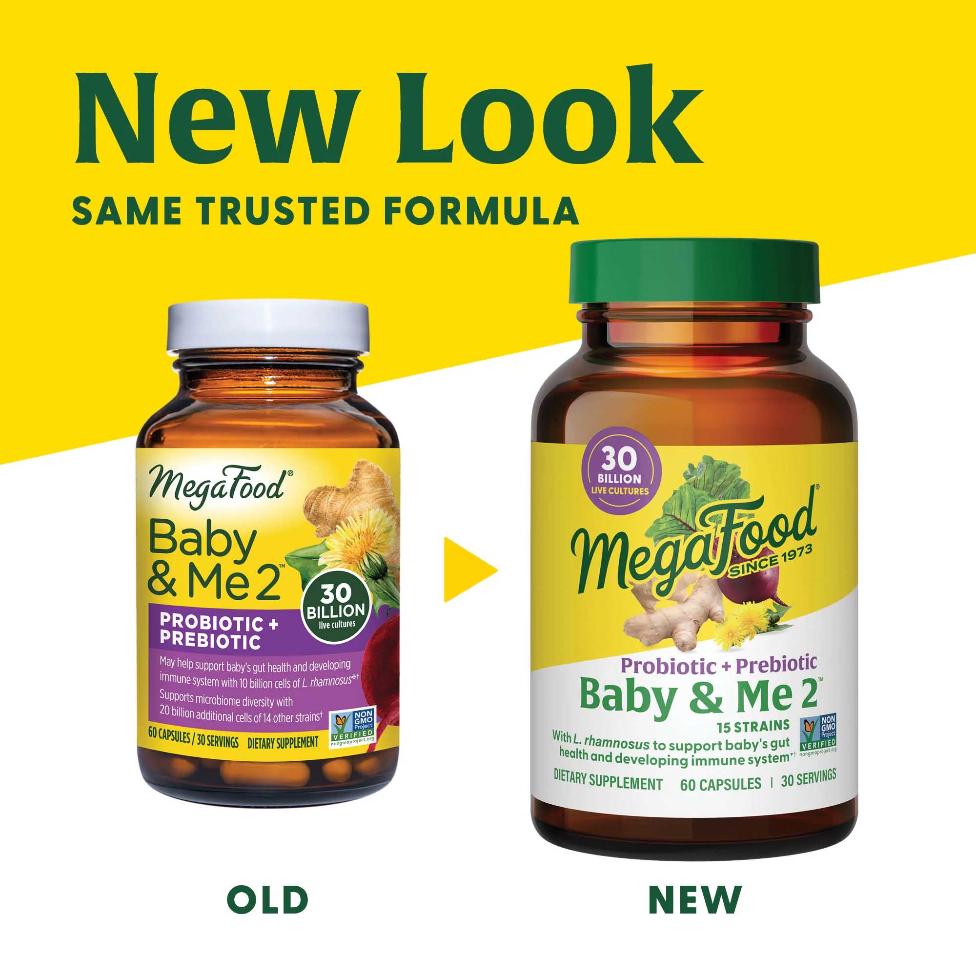 MegaFood Baby & Me 2 Probiotic + Prebiotic New Look
