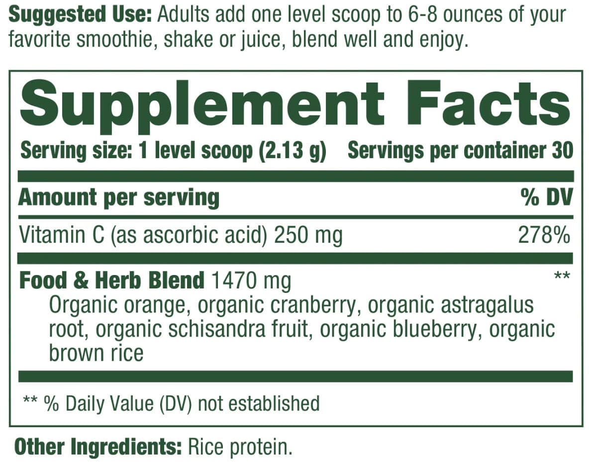 MegaFood Daily C-Protect Nutrient Booster Powder Ingredients