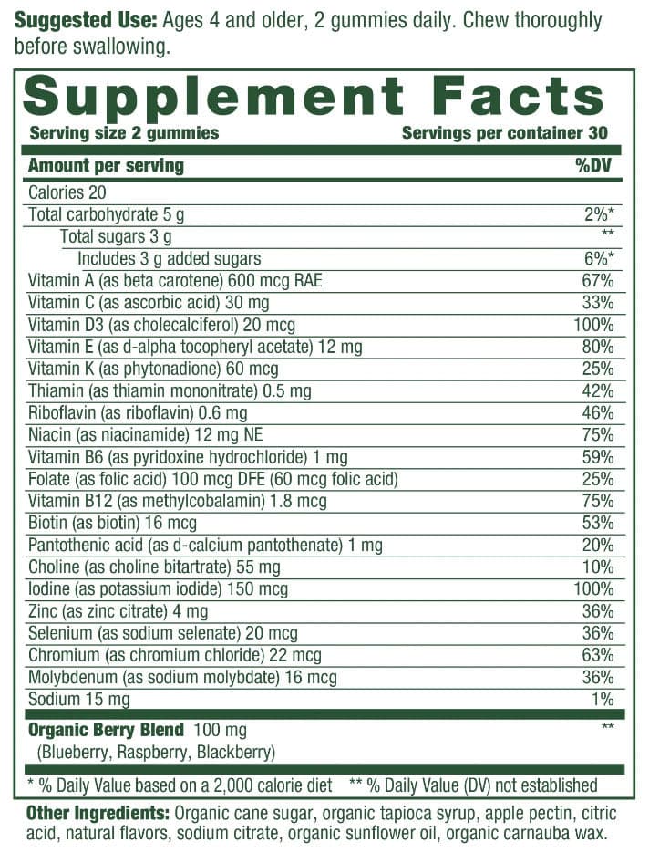 MegaFood Kids Multi Gummies Ingredients