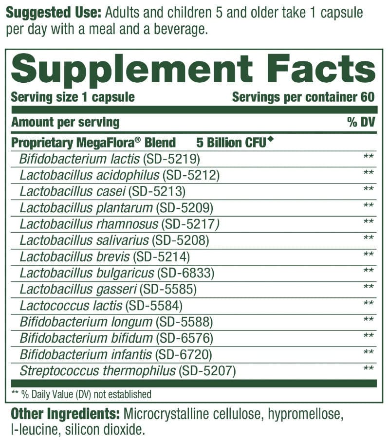 MegaFood MegaFlora Kids Probiotic Ingredients