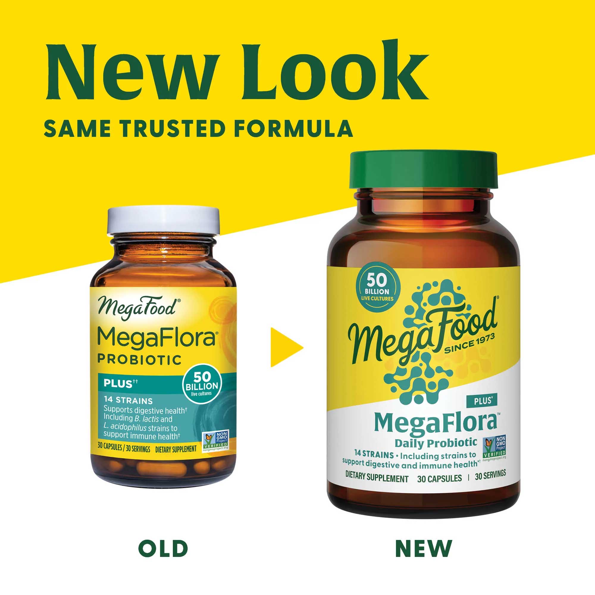 MegaFood MegaFlora Daily Probiotic Plus New Look