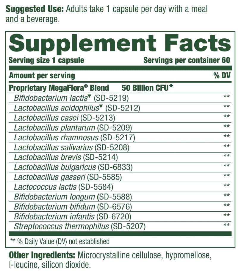 MegaFood MegaFlora Daily Probiotic Plus Ingredients