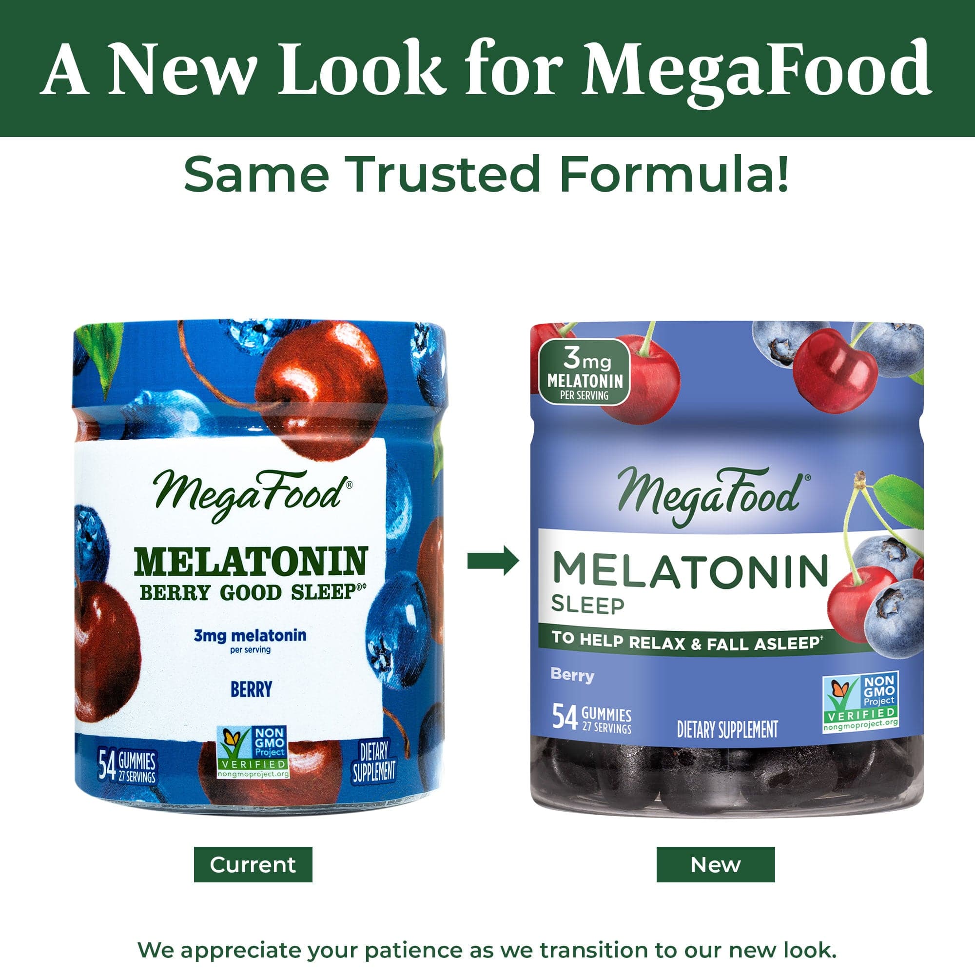 MegaFood Melatonin Sleep Gummies (Formerly Melatonin Berry Good Sleep Gummy) New Look