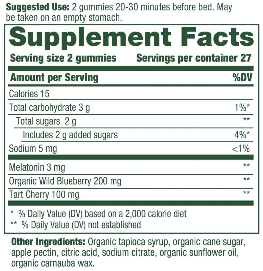MegaFood Melatonin Sleep Gummies (Formerly Melatonin Berry Good Sleep Gummy) Ingredients
