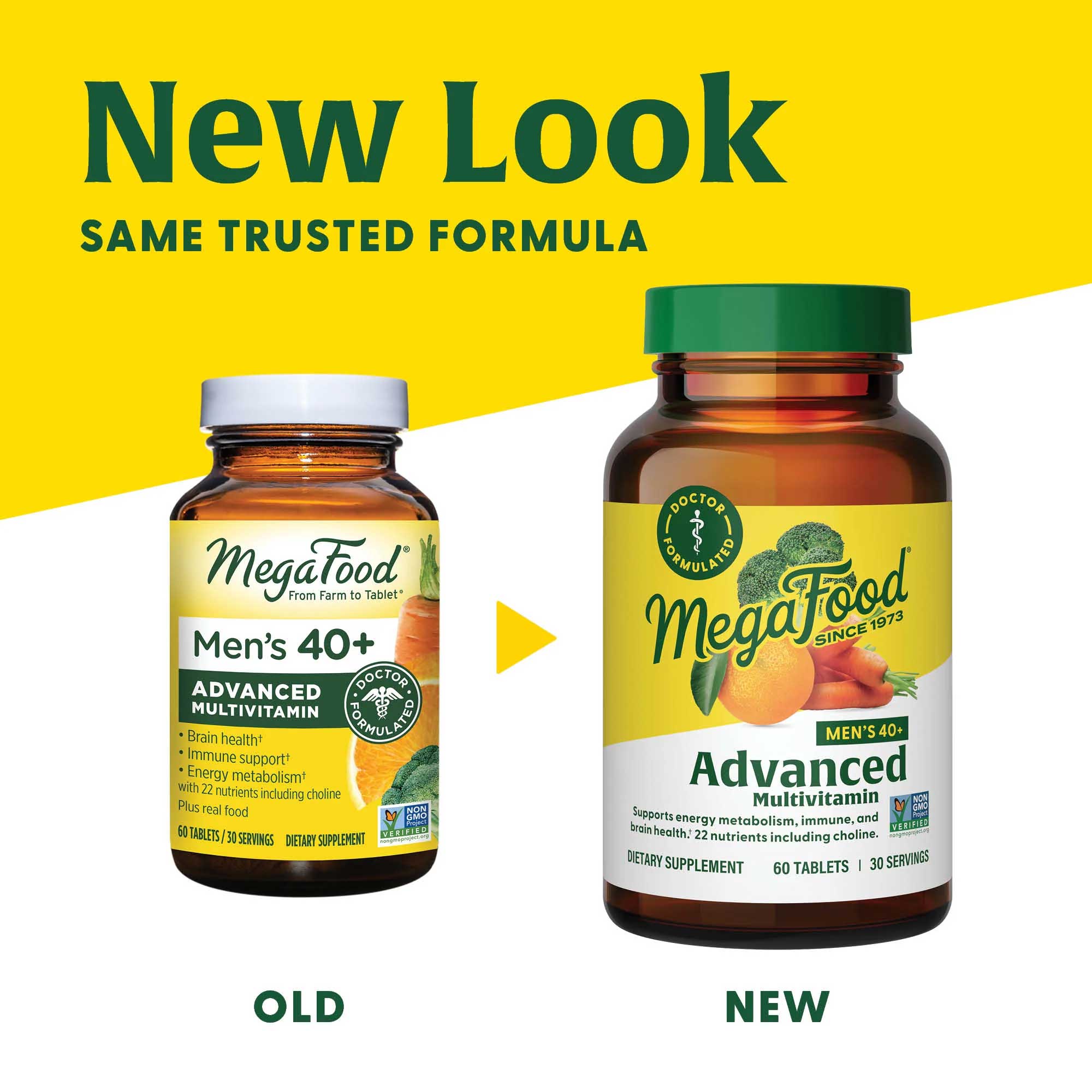 MegaFood Men's 40+ Advanced Multivitamin (Formerly Multi For Men 40+) New Look
