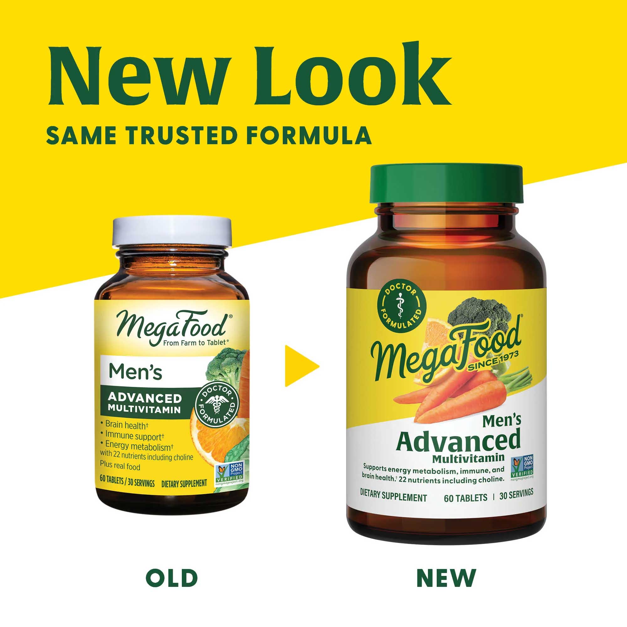 MegaFood Men's Advanced Multivitamin (Formerly Multi For Men) New Look