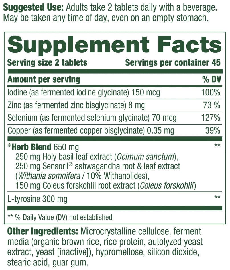 MegaFood Thyroid Strength Ingredients