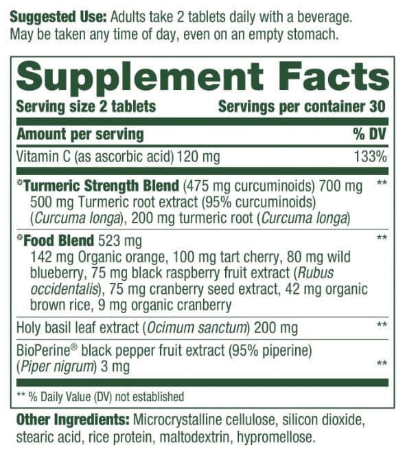MegaFood Turmeric Curcumin Extra Strength - Whole Body Ingredients 