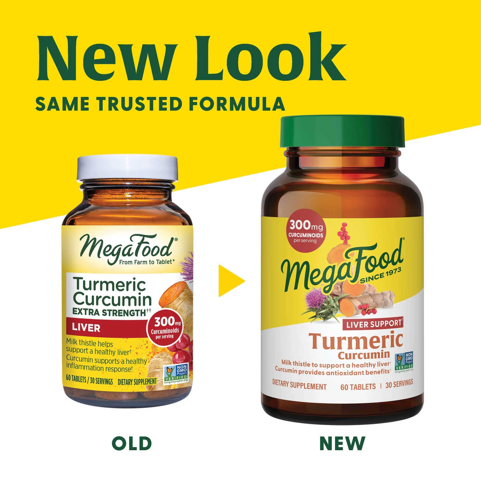 MegaFood Turmeric Curcumin Liver Support Formerly Turmeric Curcumin Extra Strength Liver New Look