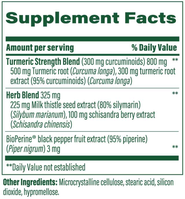 MegaFood Turmeric Curcumin Liver Support Formerly Turmeric Curcumin Extra Strength Liver Ingredients