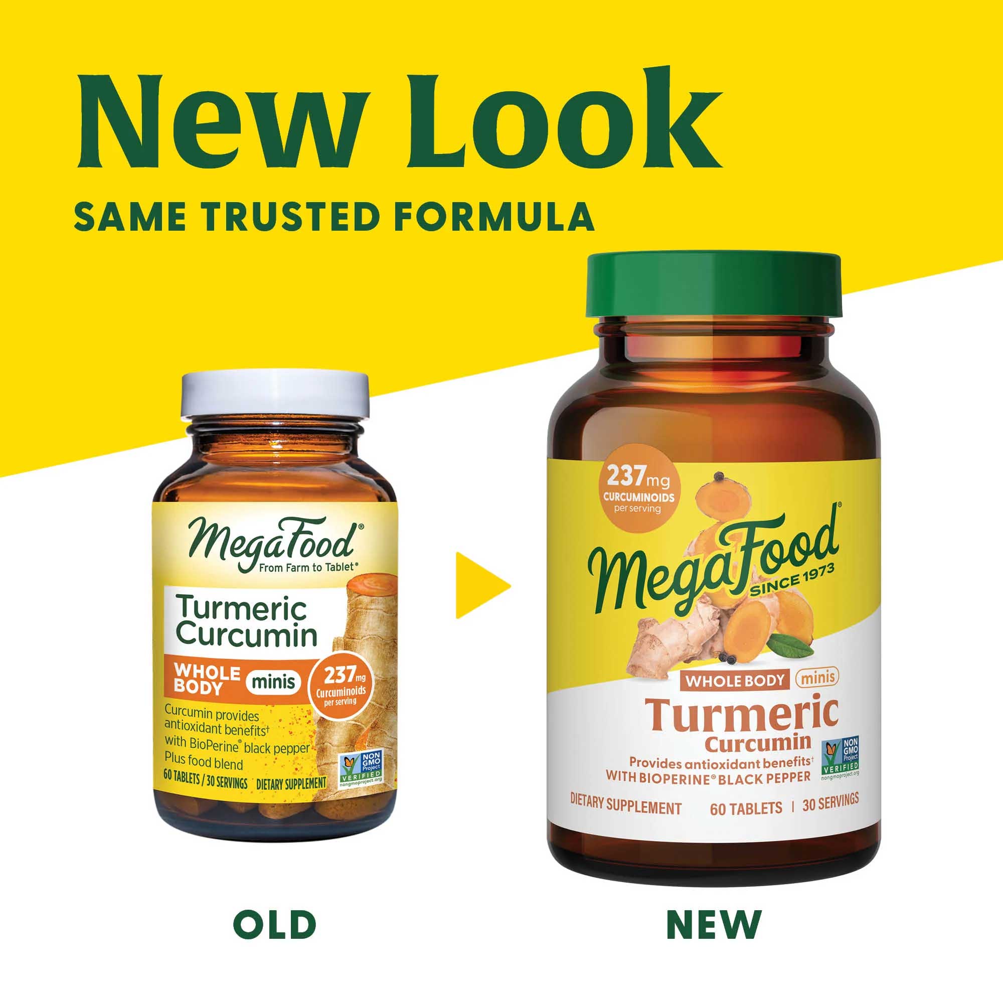 MegaFood Turmeric Curcumin Minis - Whole Body New Look