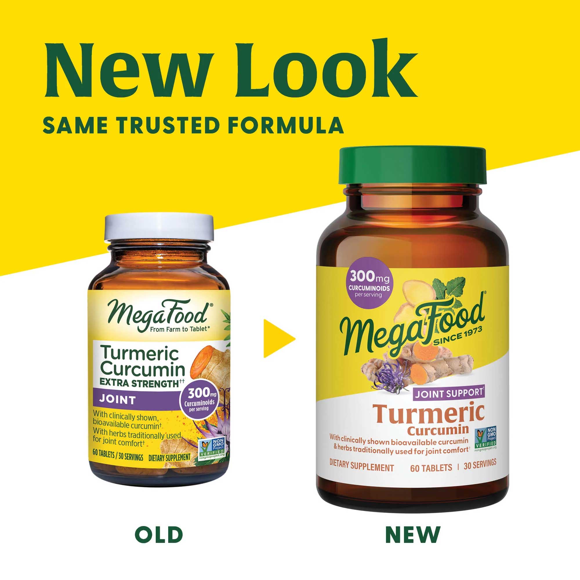 MegaFood Turmeric Curcurmin - Joint Support (Formerly Turmeric Curcumin Extra Strength - Joint) New Look