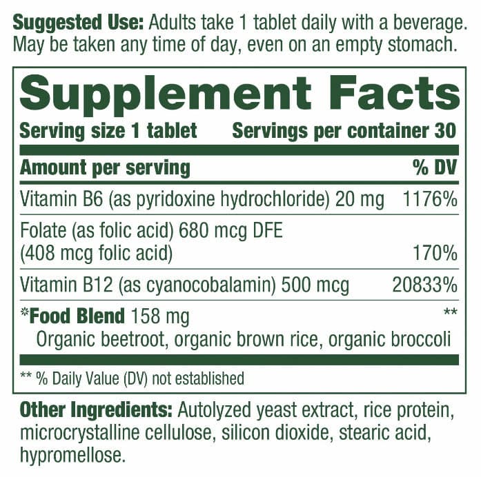 MegaFood Vegan B12 Ingredients