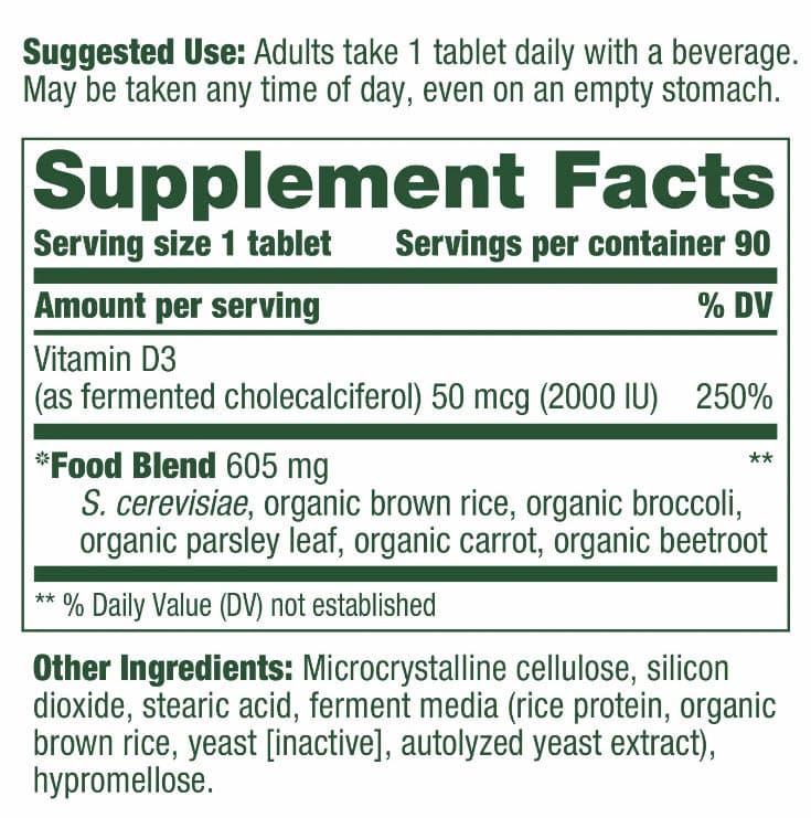 MegaFood Vitamin D3 2000 IU (50 mcg) Ingredients
