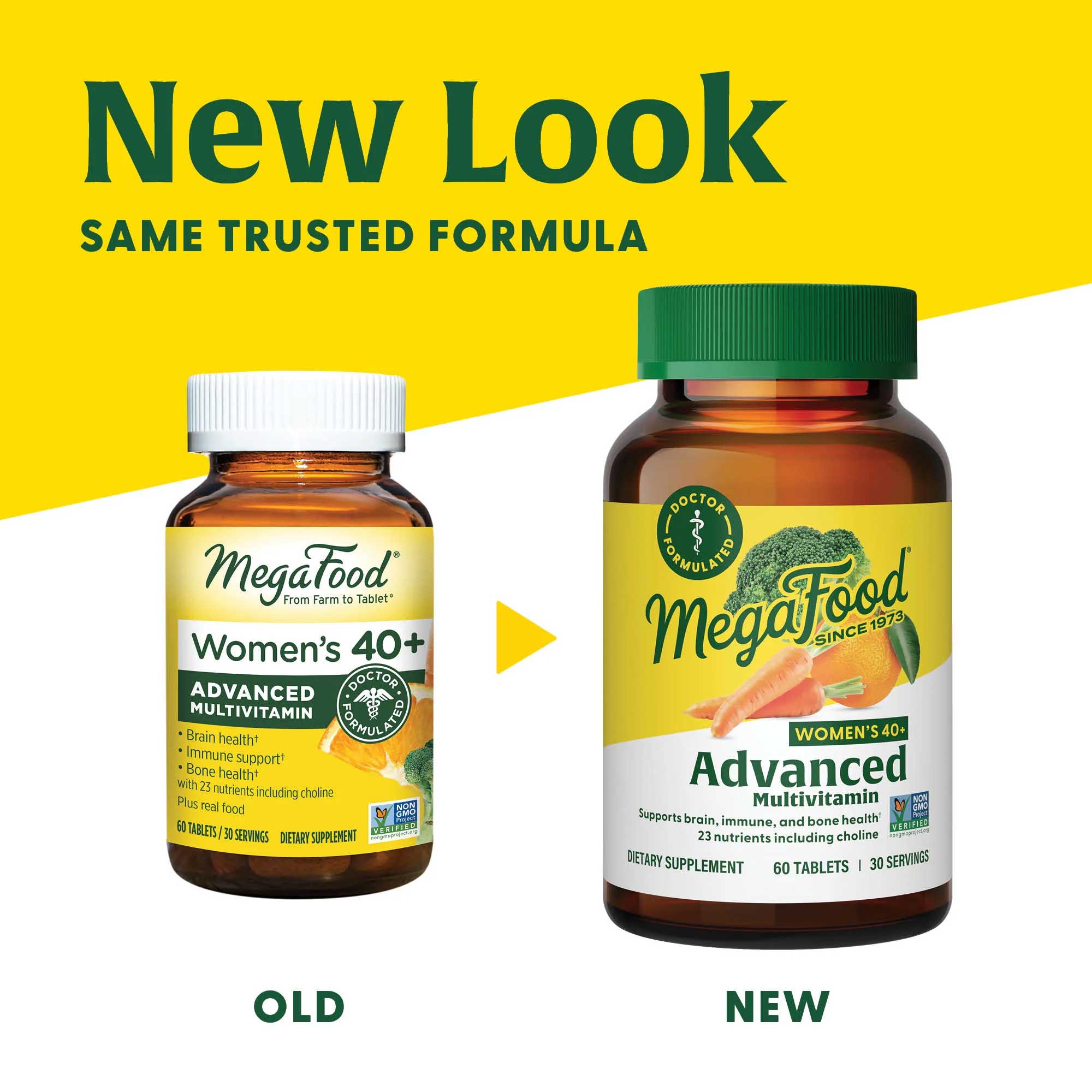 MegaFood Women's 40+ Advanced Multivitamin (Formerly Multi For Women 40+) New Look
