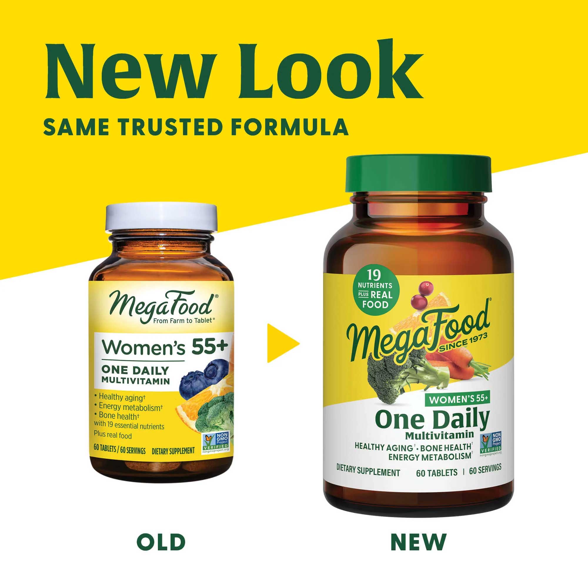 MegaFood Women's 55+ One Daily Multivitamin (Formerly Women Over 55 One Daily) New Look