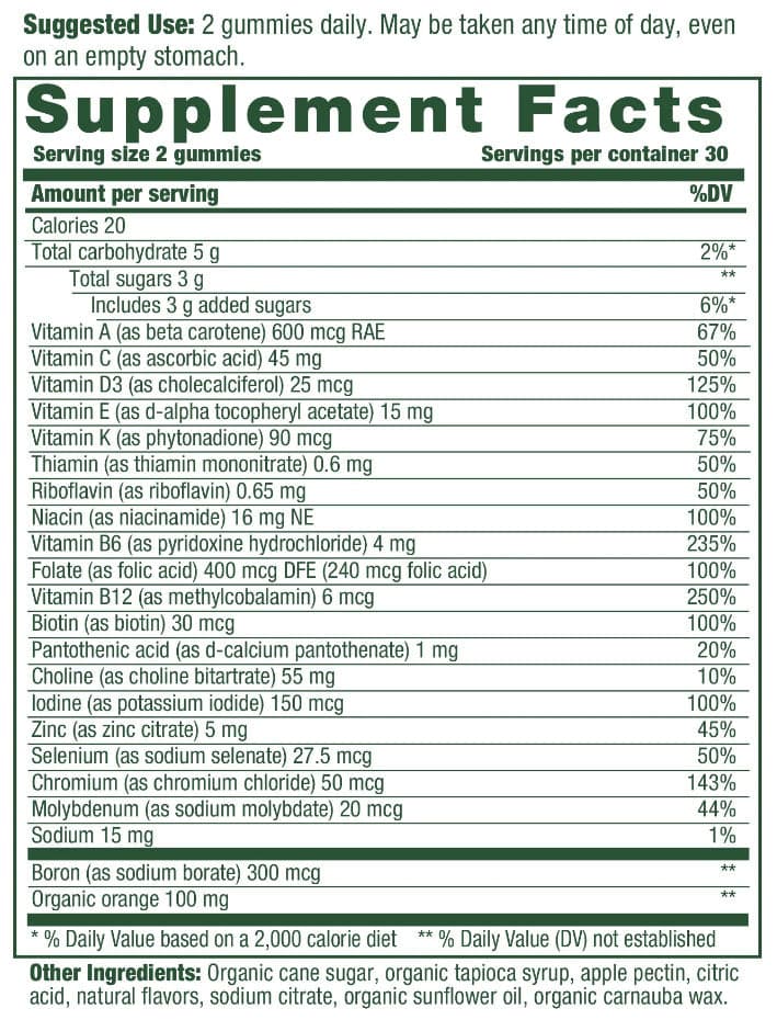 MegaFood Women's Multi Gummies Ingredients