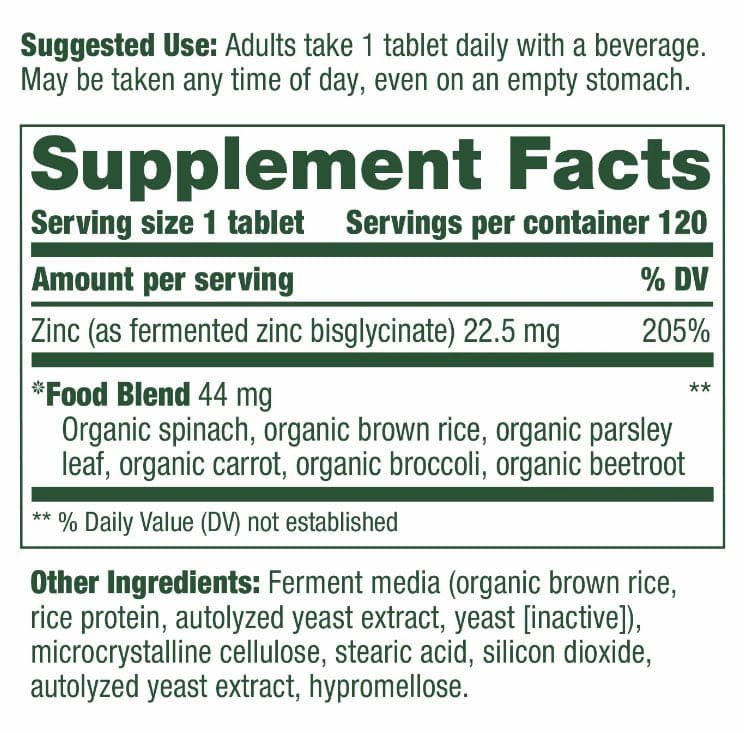 MegaFood Zinc Ingredients