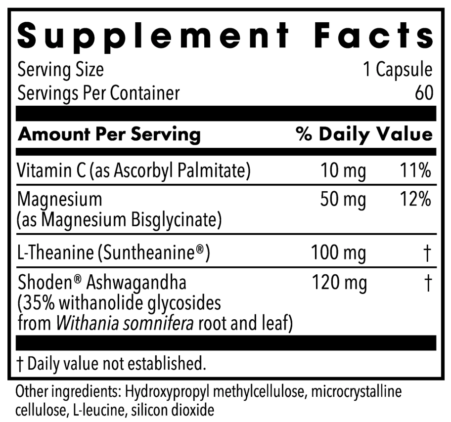 Allergy Research Group Ashwagandha Plus (Formerly Metabolic Maintenance) Ingredients