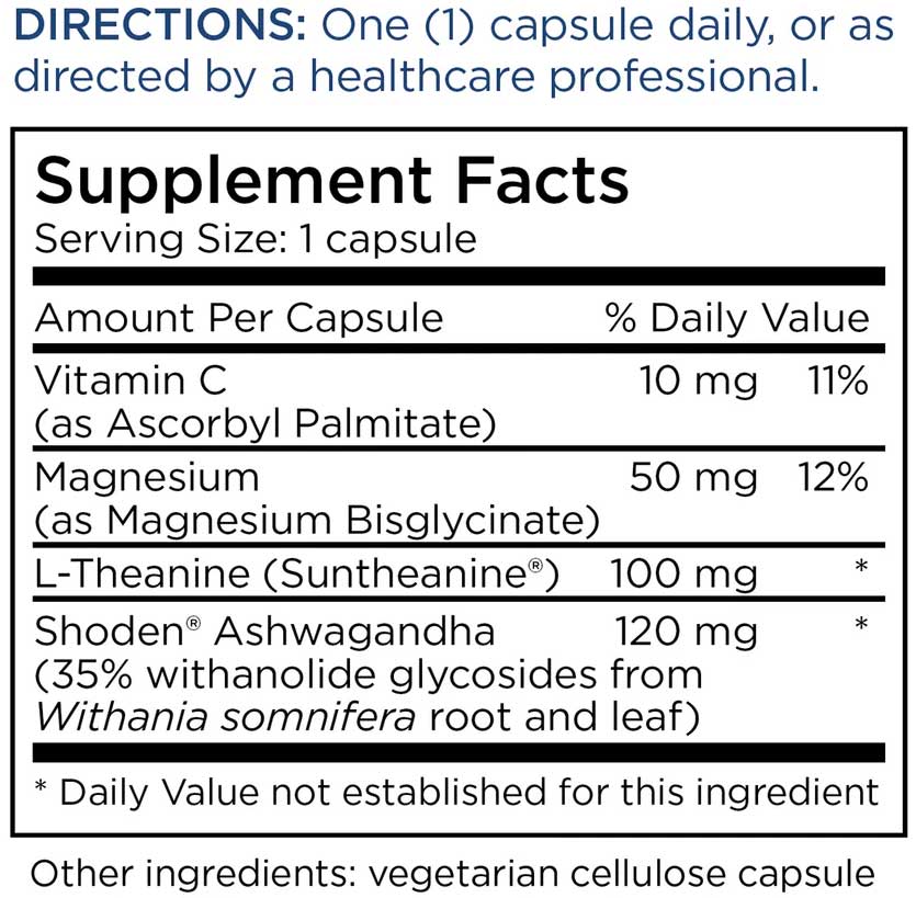 Metabolic Maintenance Ashwagandha Plus Ingredients