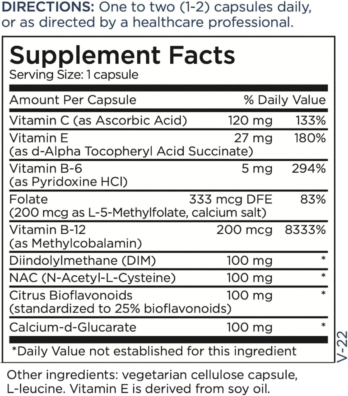 Metabolic Maintenance DIM Complex Ingredients