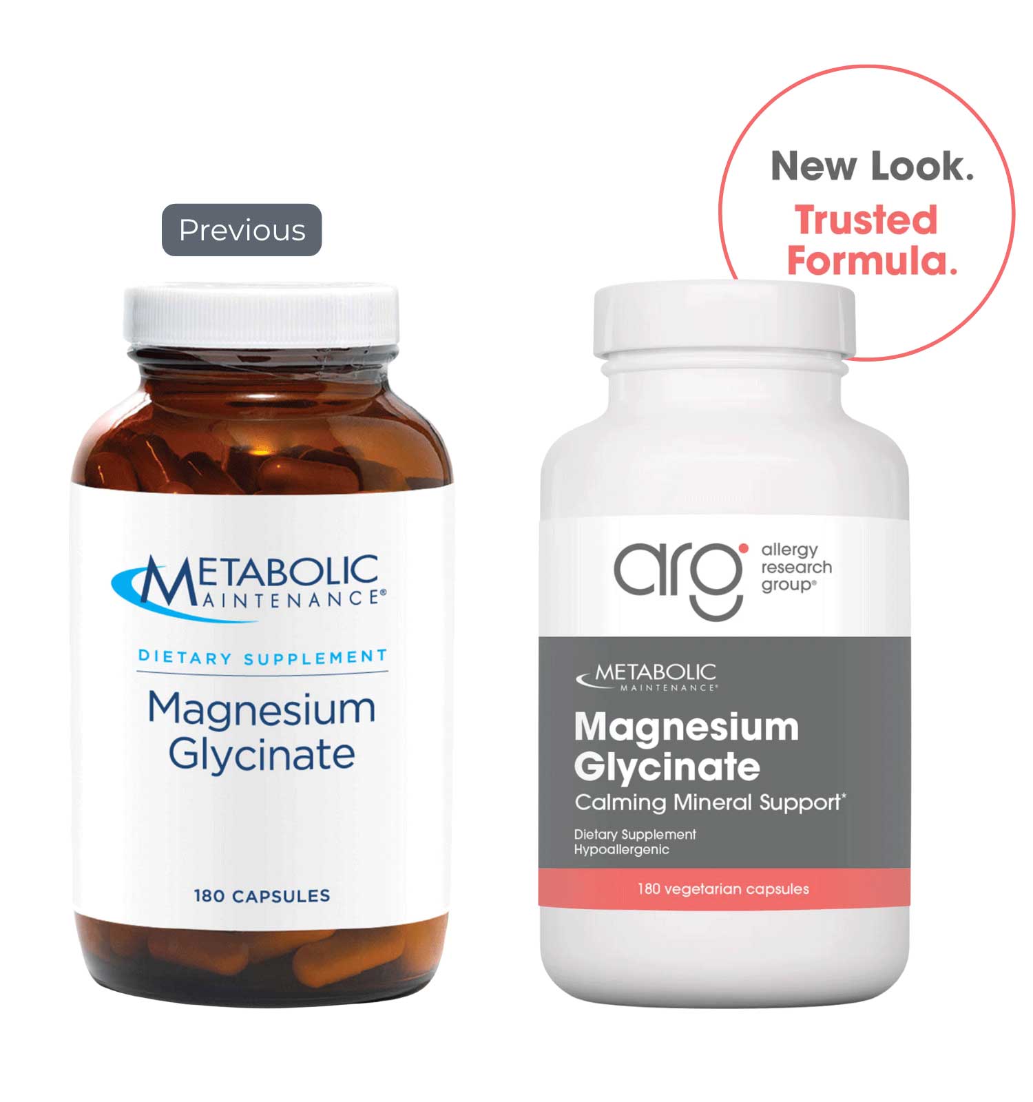 Allergy Research Group Magnesium Glycinate (Formerly Metabolic Maintenance) New Look