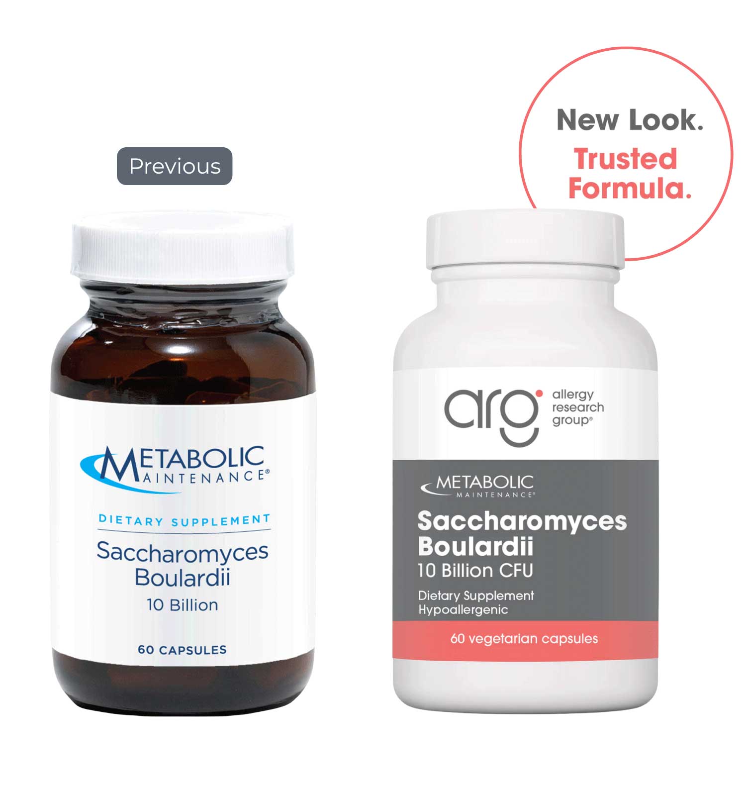 Allergy Research Group Saccharomyces Boulardii 10 Billion (Formerly Metabolic Maintenance) New Look