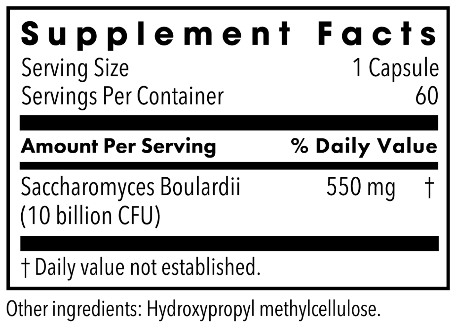 Metabolic Maintenance Saccharomyces Boulardii 10 Billion Ingredients