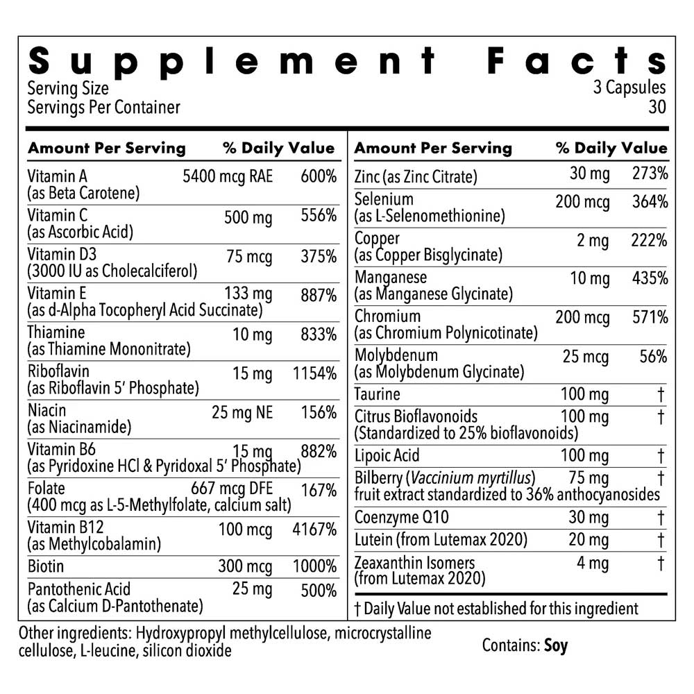 Allergy Research Group VitalEyes Complete (Formerly Metabolic Maintenance) Ingredients