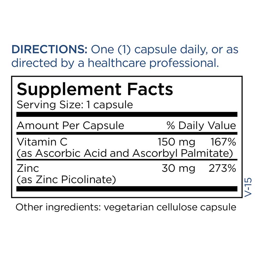 Metabolic Maintenance Zinc Picolinate 30 mg Ingredients