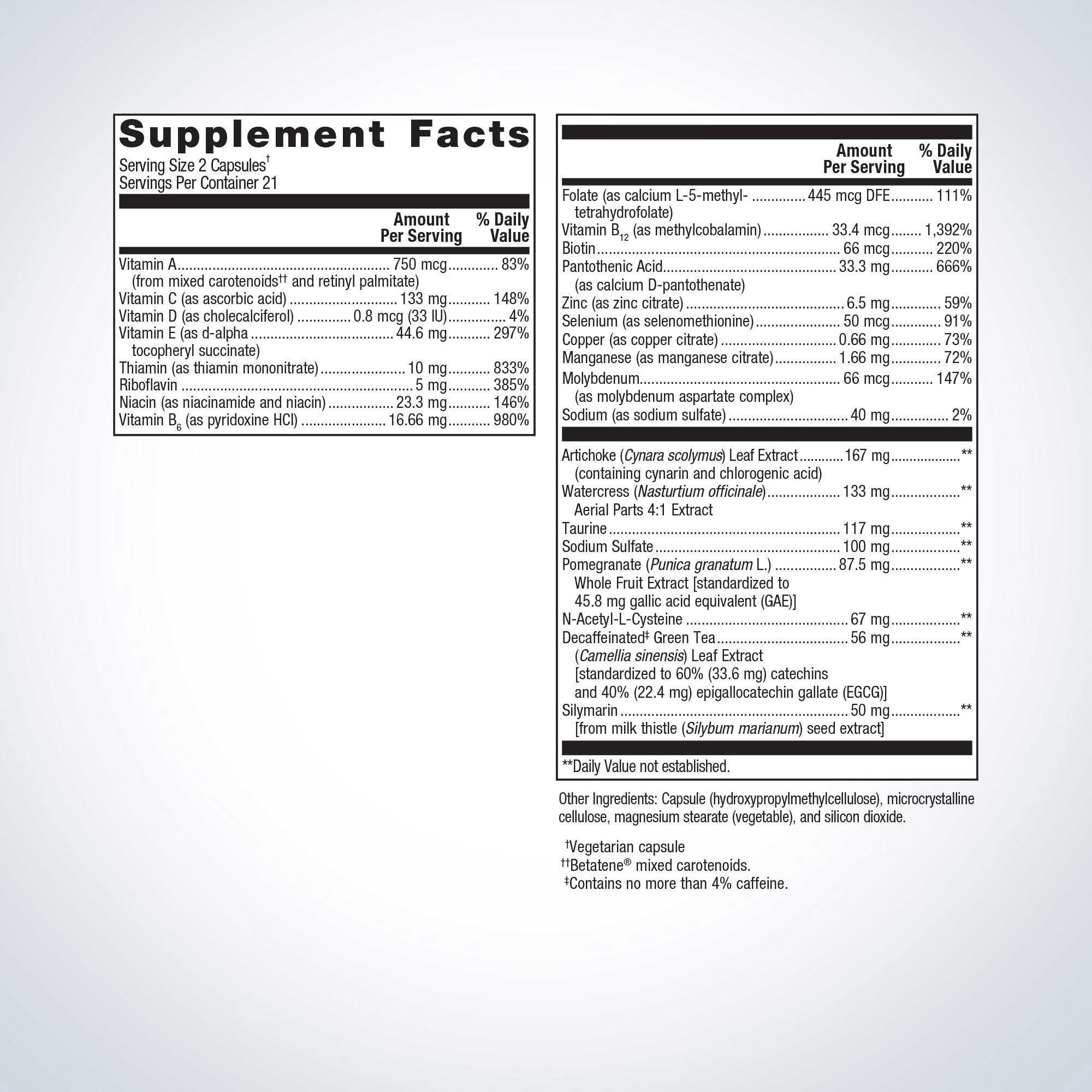Metagenics AdvaClear Ingredients