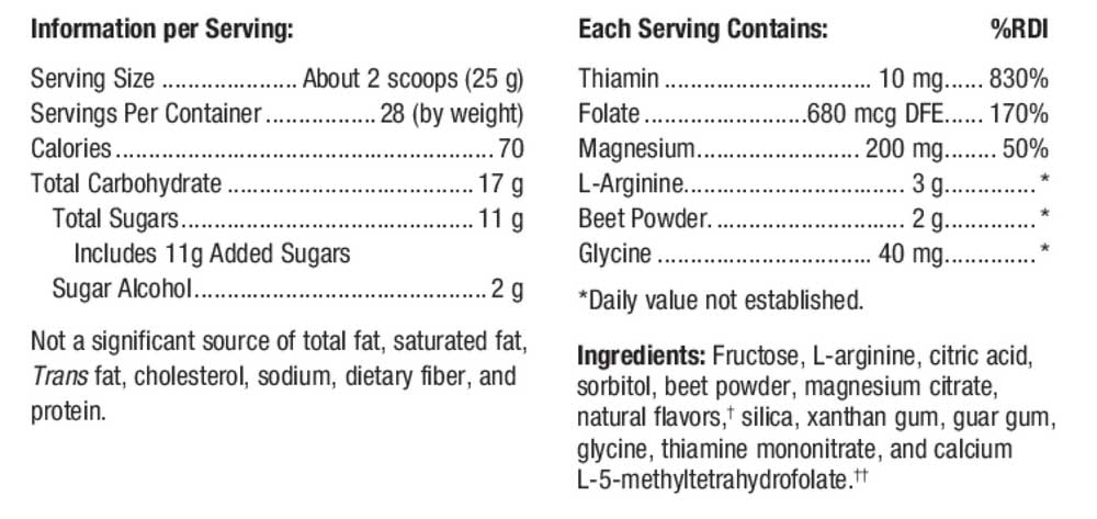 Metagenics ArginCor Ingredients